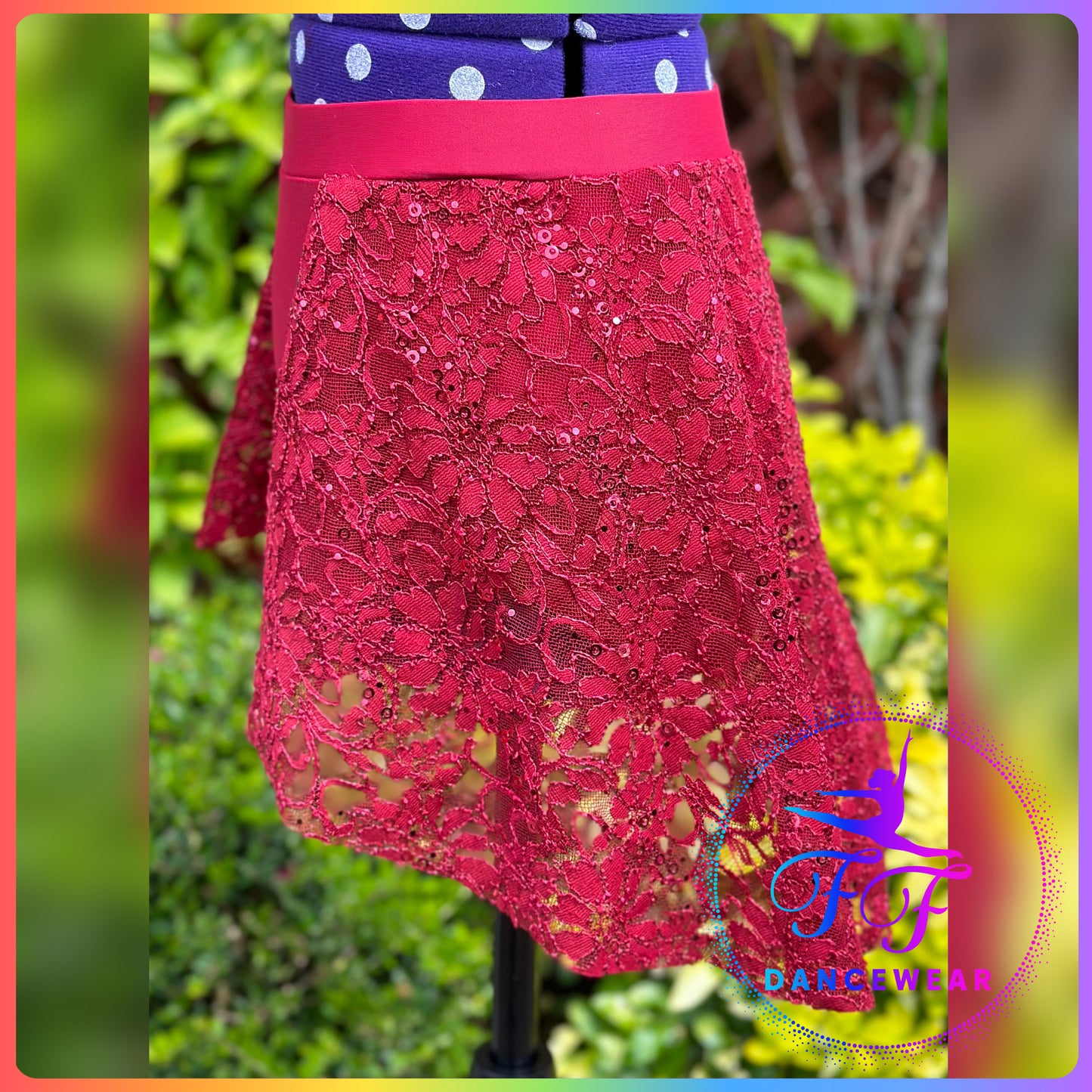 BESPOKE Burgundy Lace Lyrical / Contemporary Dance Costume (Size 3a - 11/12 yrs)