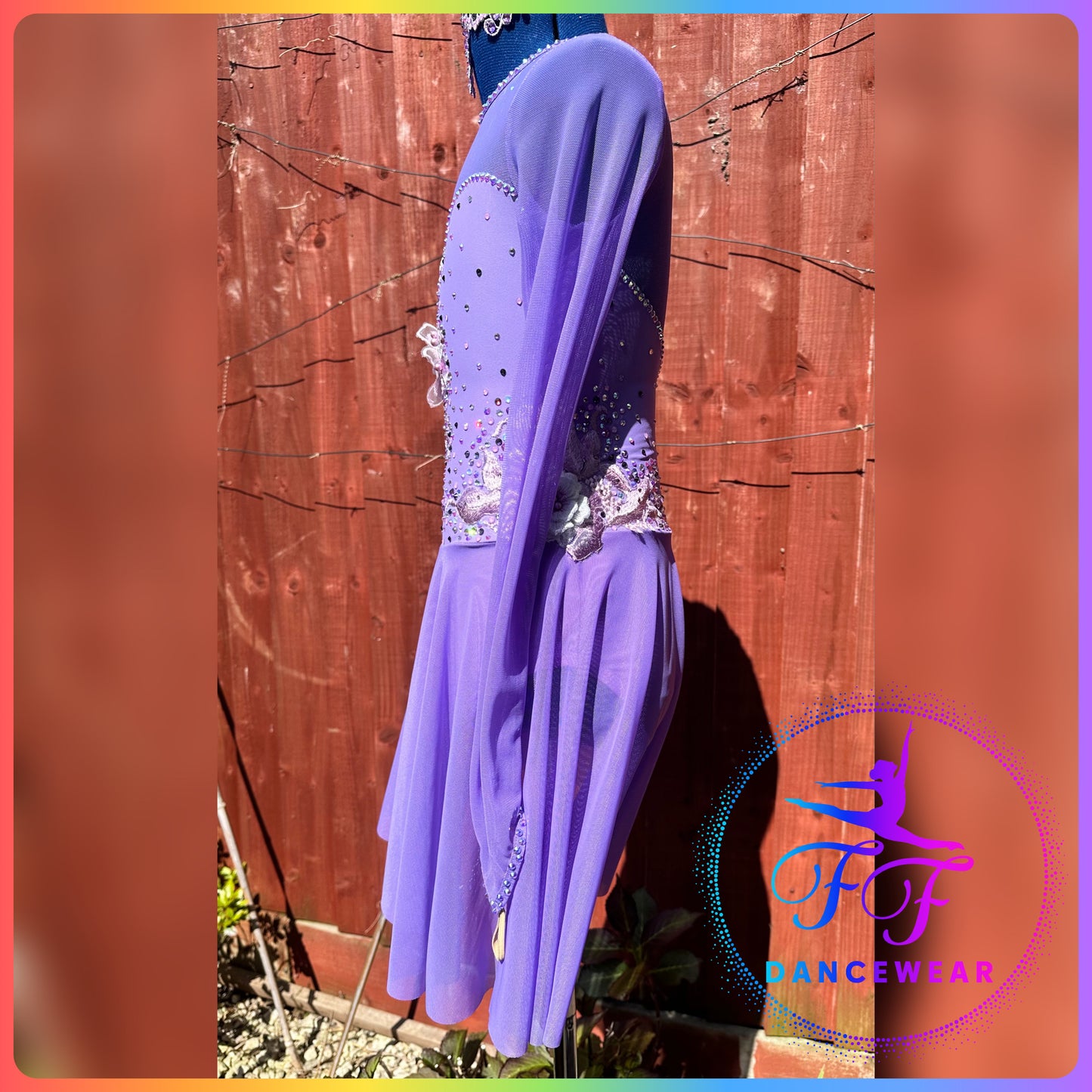 BESPOKE Lilac Purple Stoned Lyrical / Contemporary Dance Costume (Size 1 - approx. 7/8 yrs)