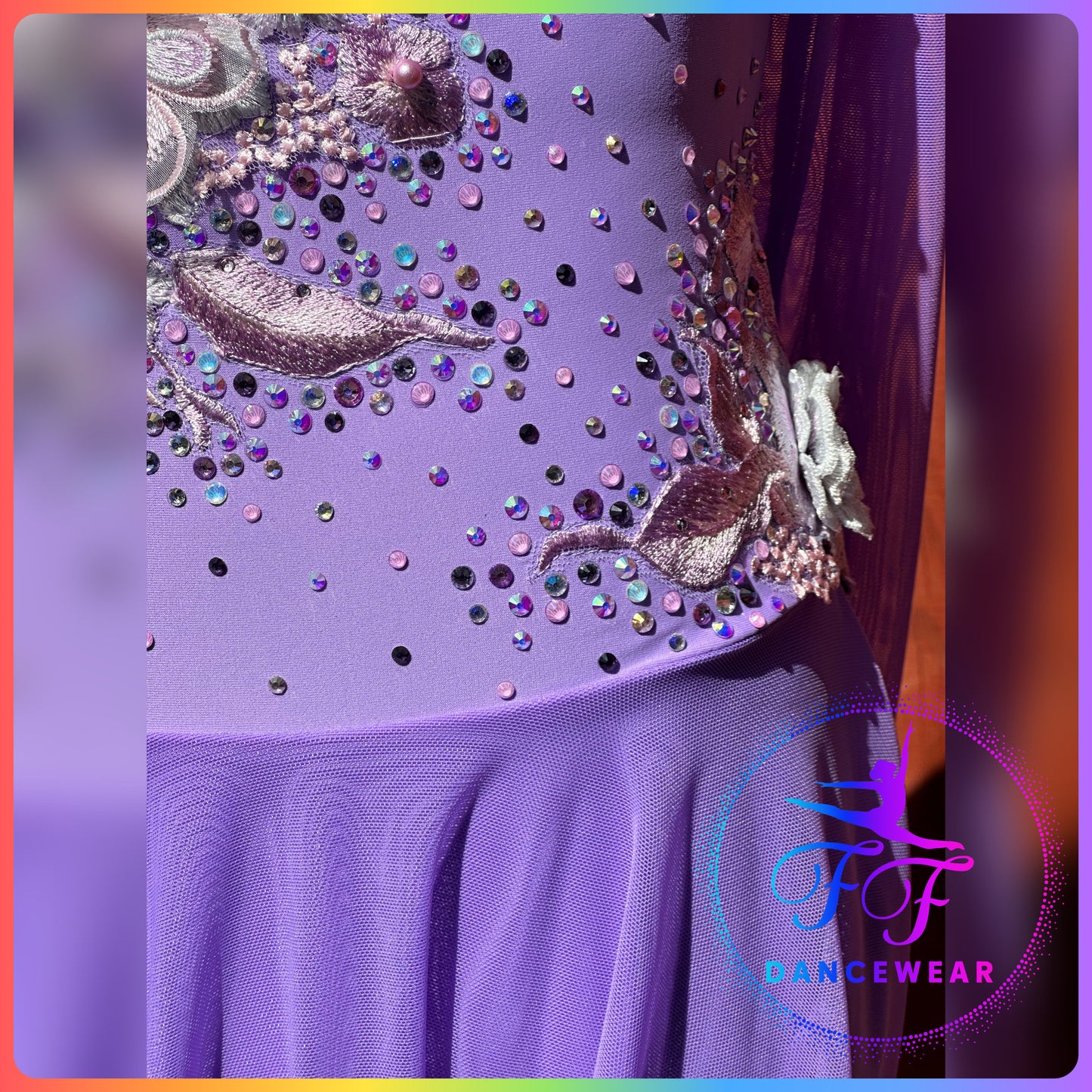 BESPOKE Lilac Purple Stoned Lyrical / Contemporary Dance Costume (Size 1 - approx. 7/8 yrs)