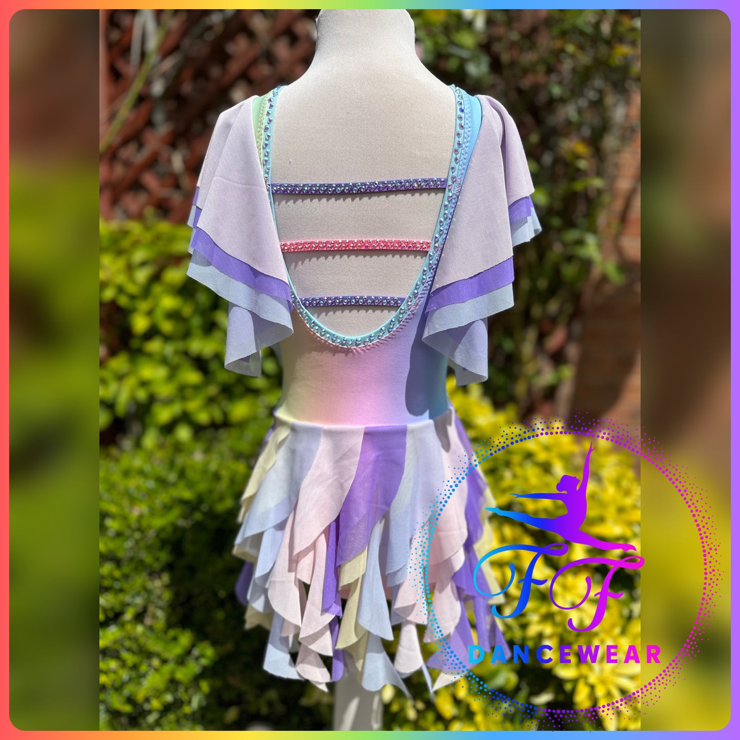 BESPOKE Pastel Rainbow Lyrical / Contemporary Dance Costume (Size 0 - 5/6 yrs)