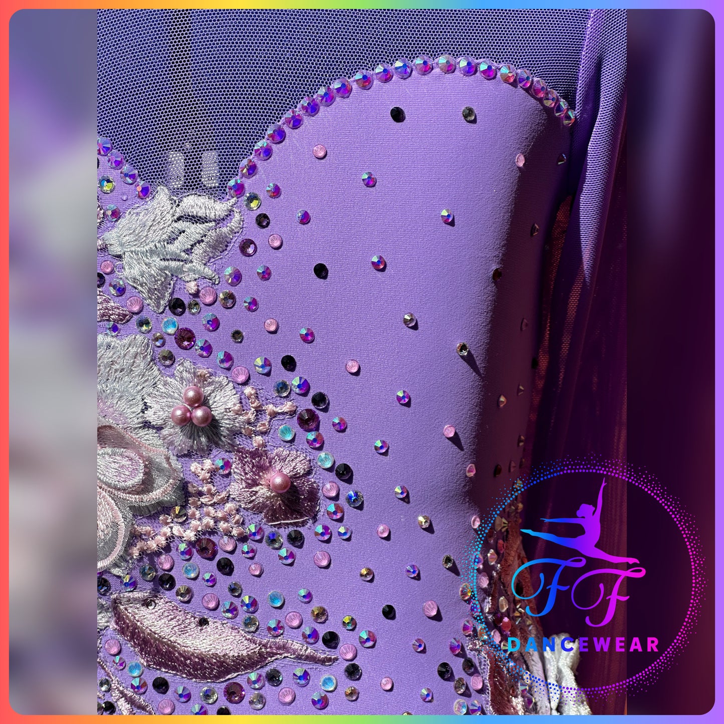 BESPOKE Lilac Purple Stoned Lyrical / Contemporary Dance Costume (Size 1 - approx. 7/8 yrs)