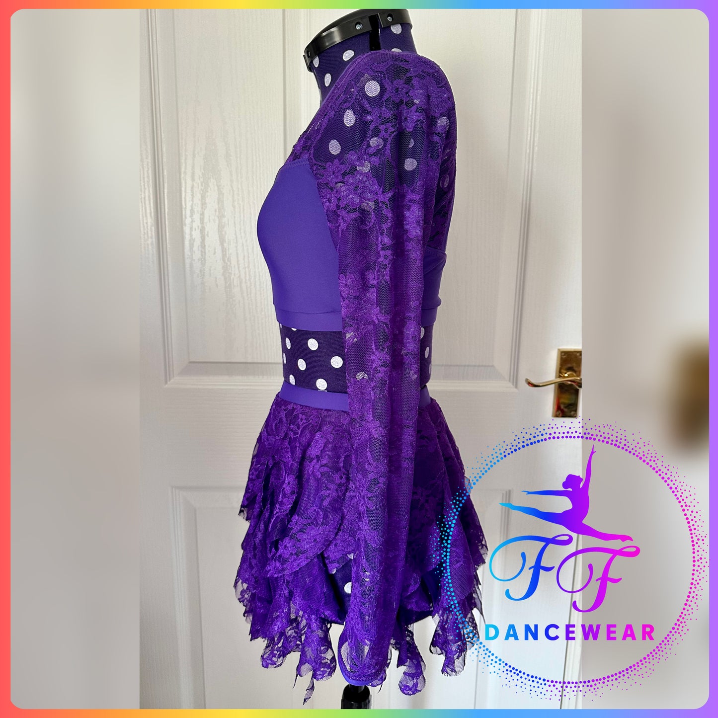 BESPOKE Purple Lace Lyrical / Contemporary Dance Costume (Size - Adult Small)