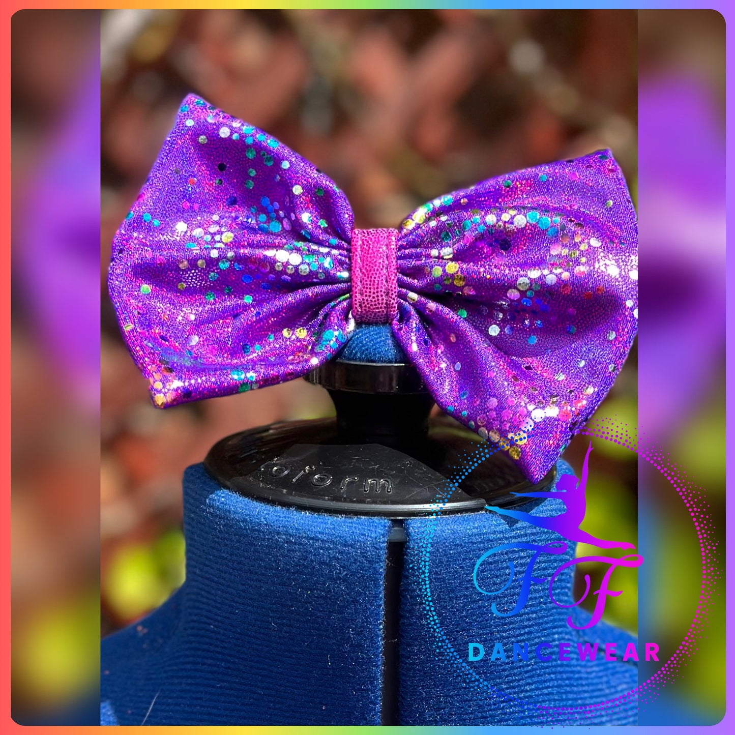 BESPOKE Metallic Purple and Rainbow Hearts Modern / Tap Dance Costume (Size 1 - approx. 7/8 yrs)