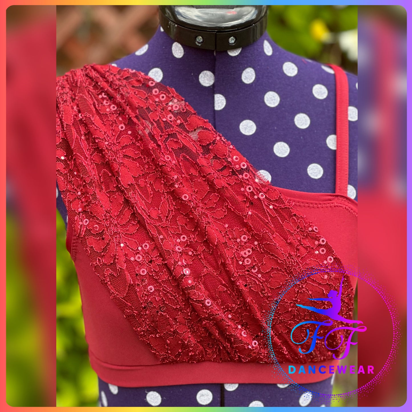 BESPOKE Burgundy Lace Lyrical / Contemporary Dance Costume (Size 3a - 11/12 yrs)