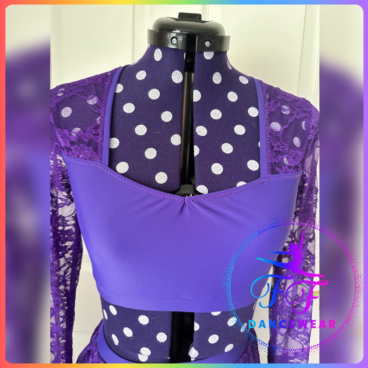 BESPOKE Purple Lace Lyrical / Contemporary Dance Costume (Size - Adult Small)