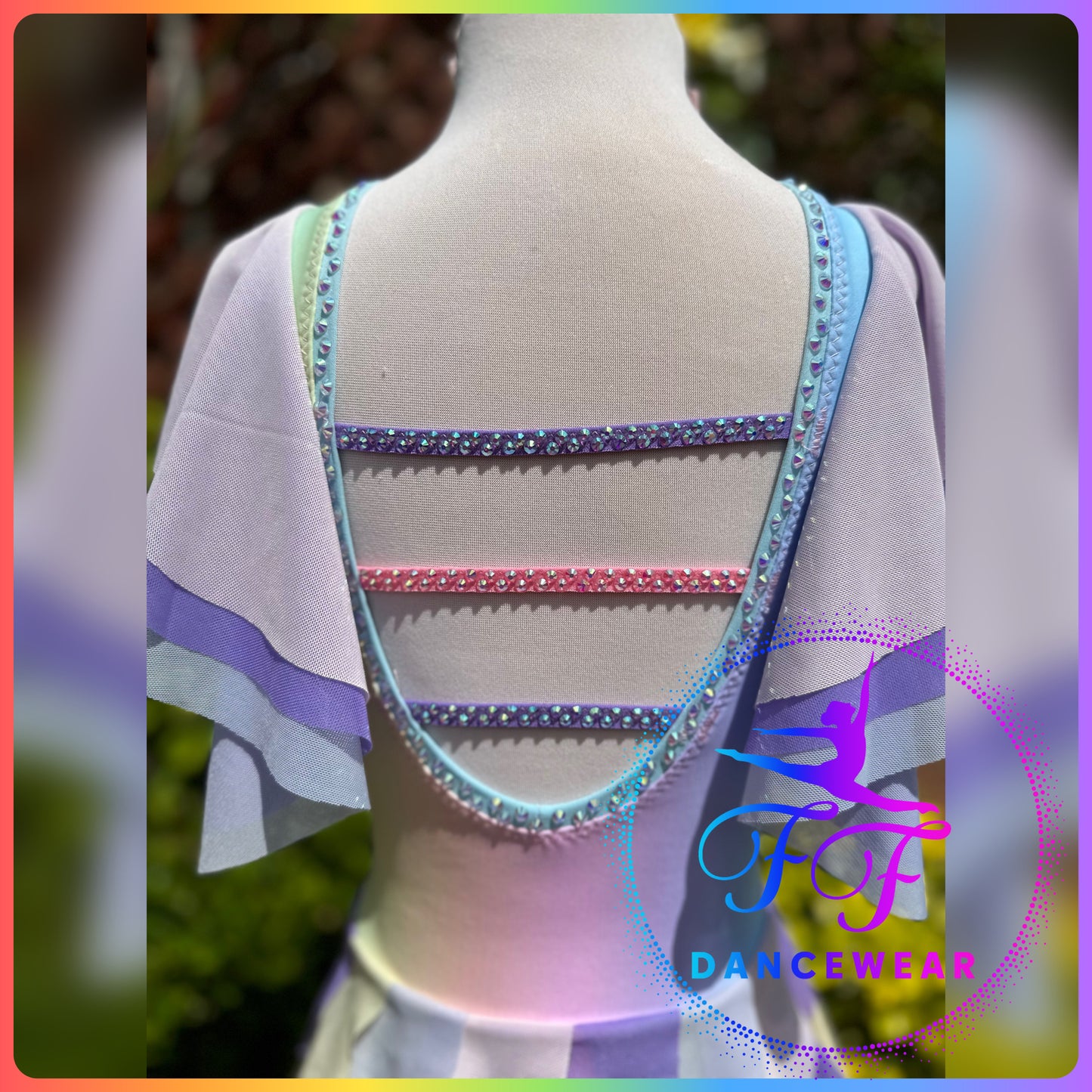 BESPOKE Pastel Rainbow Lyrical / Contemporary Dance Costume (Size 0 - 5/6 yrs)