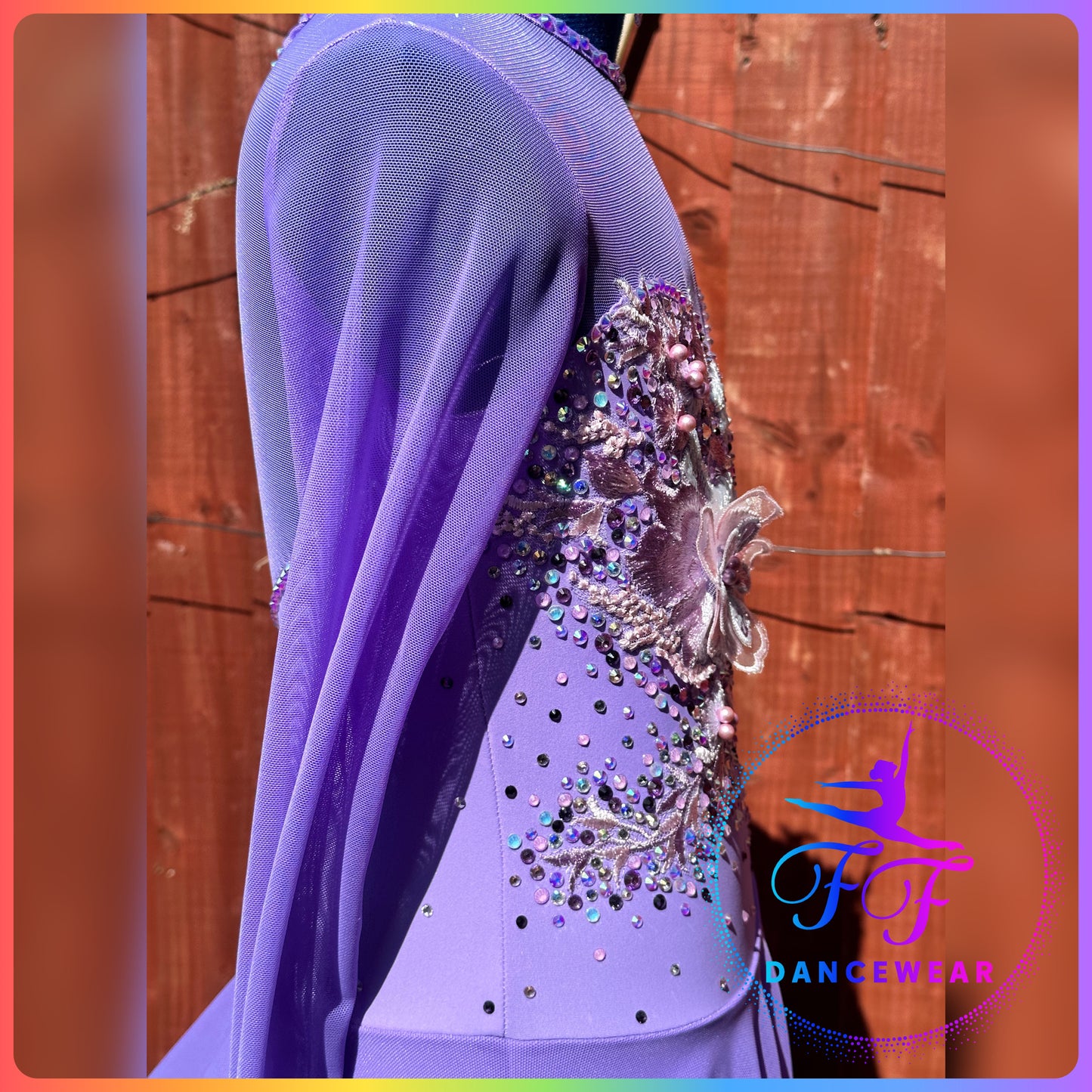 BESPOKE Lilac Purple Stoned Lyrical / Contemporary Dance Costume (Size 1 - approx. 7/8 yrs)