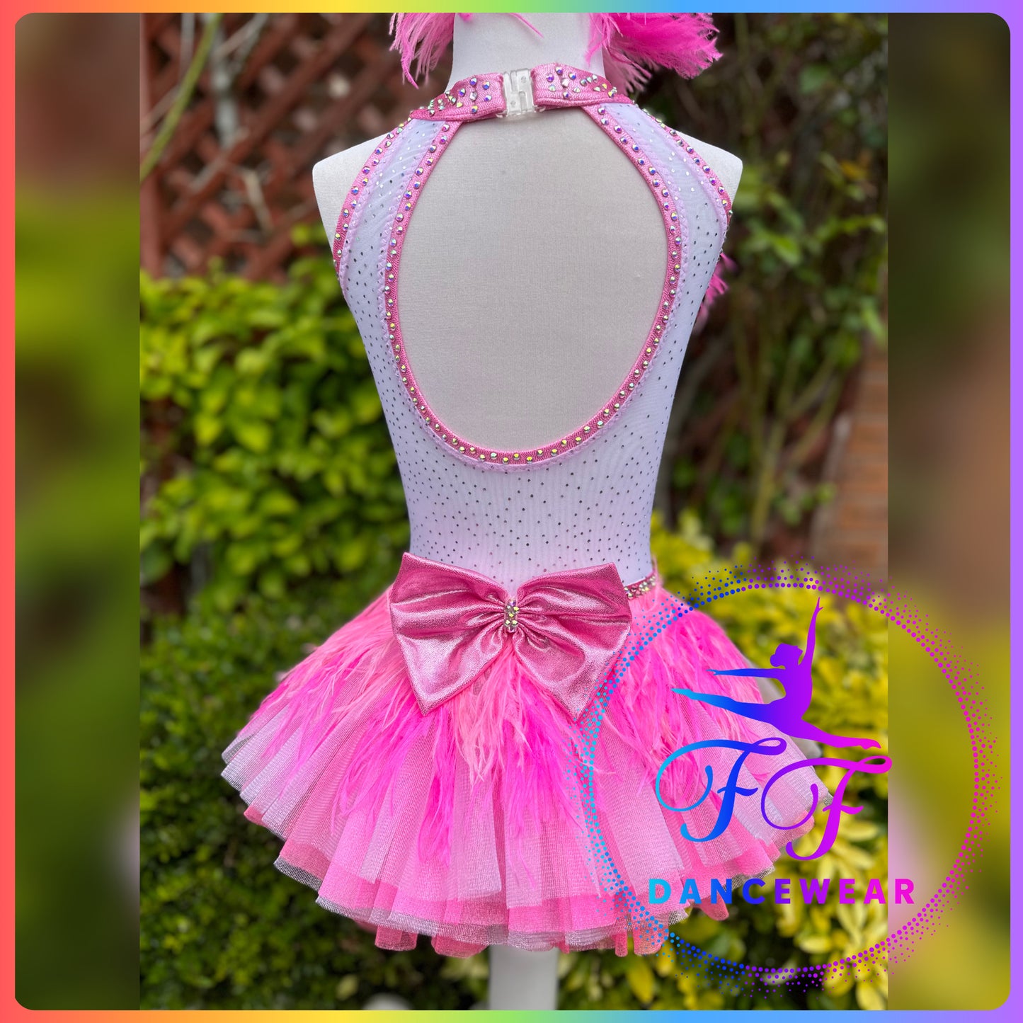 BESPOKE Pink Milkshake Heart Print Modern / Tap / Jazz Dance Costume (Size 0 - 5/6 yrs)