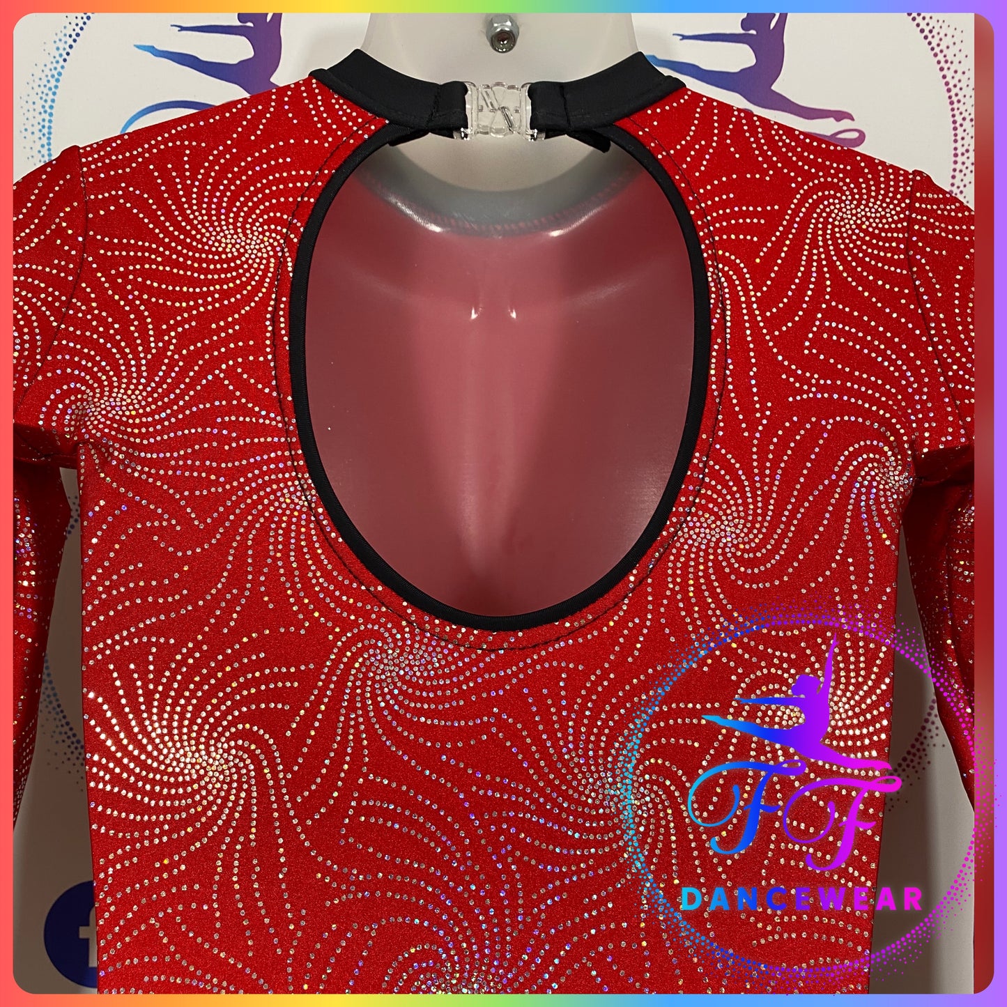 Red & Black Unitard Modern / Acro Dance Costume (Size 0 - 5/6 yrs)