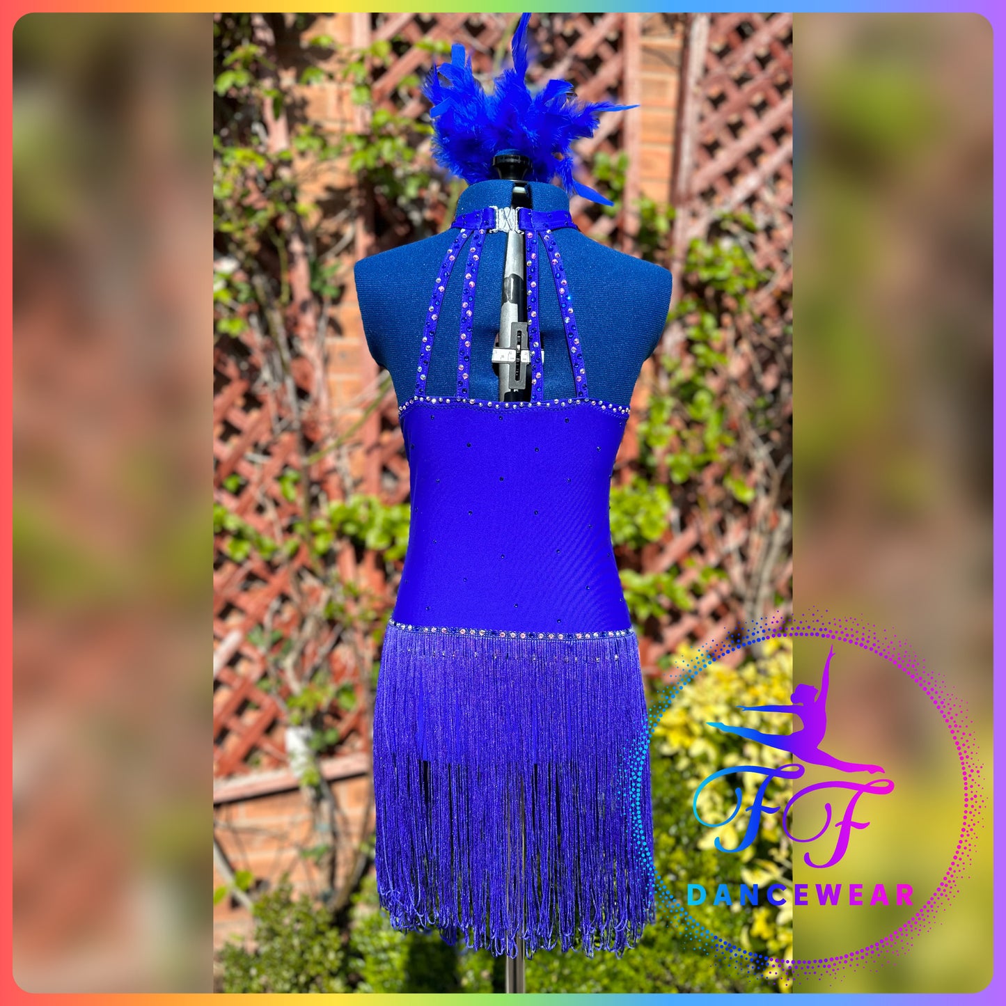 Sapphire Blue Bespoke Stoned Modern / Tap / Jazz Dance Costume (Size 3a - 11/12 yrs approx)