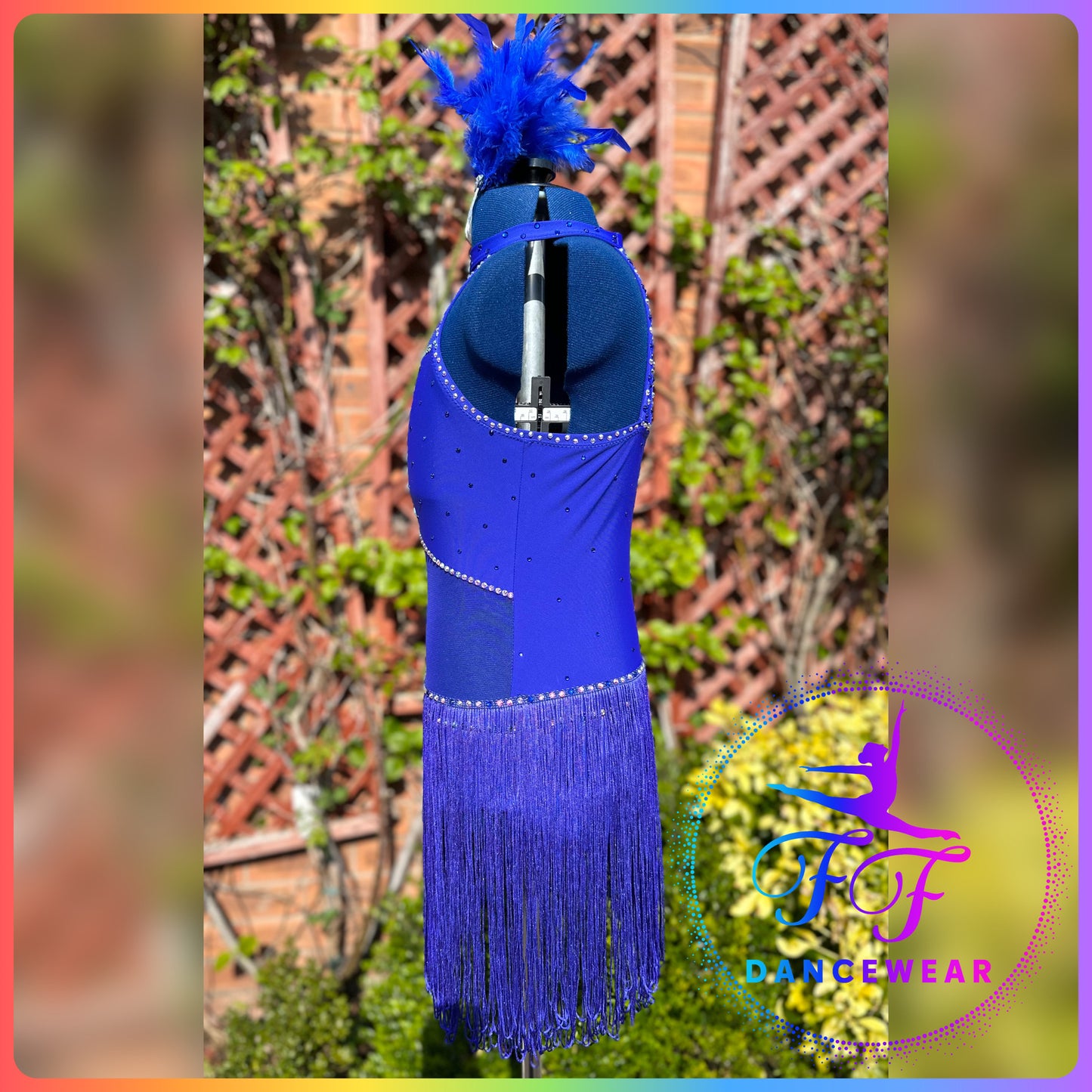 Sapphire Blue Bespoke Stoned Modern / Tap / Jazz Dance Costume (Size 3a - 11/12 yrs approx)