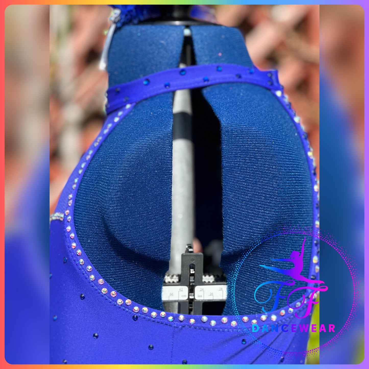 Sapphire Blue Bespoke Stoned Modern / Tap / Jazz Dance Costume (Size 3a - 11/12 yrs approx)