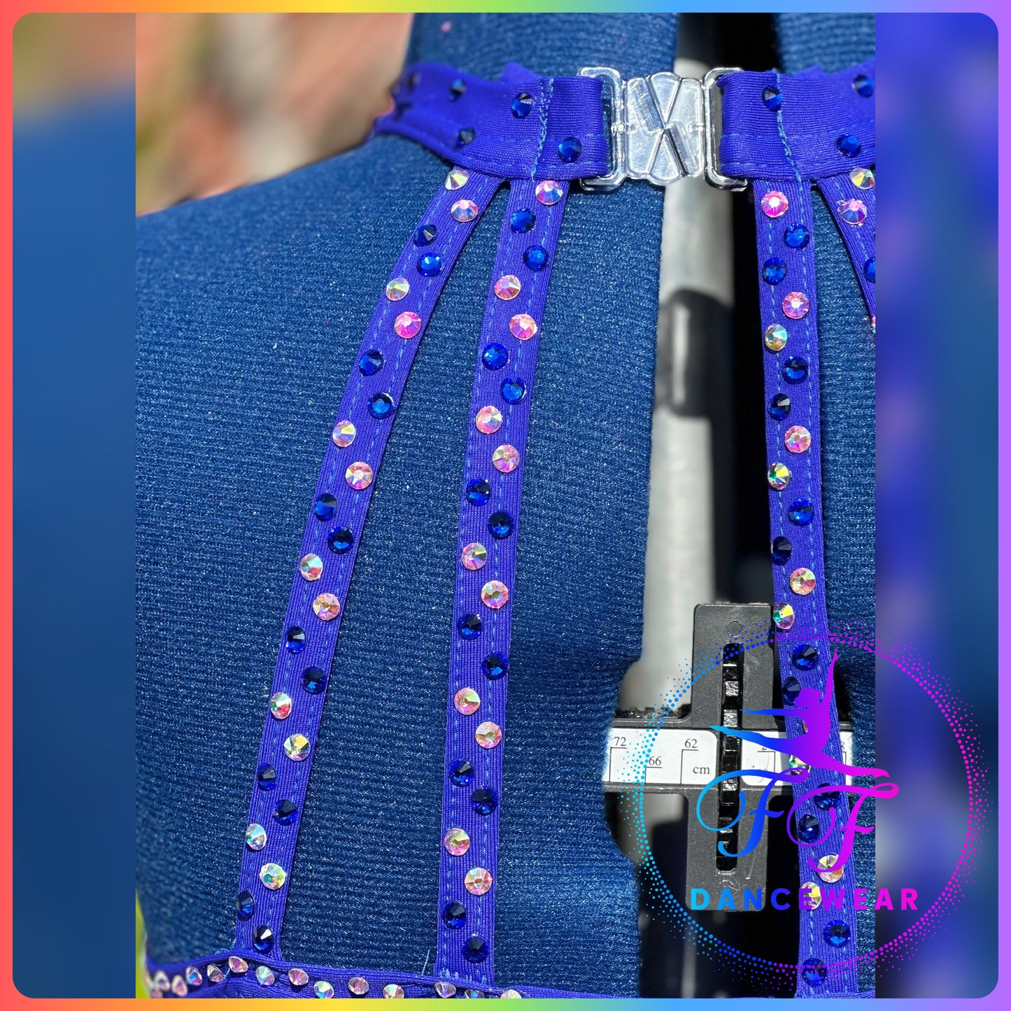 Sapphire Blue Bespoke Stoned Modern / Tap / Jazz Dance Costume (Size 3a - 11/12 yrs approx)