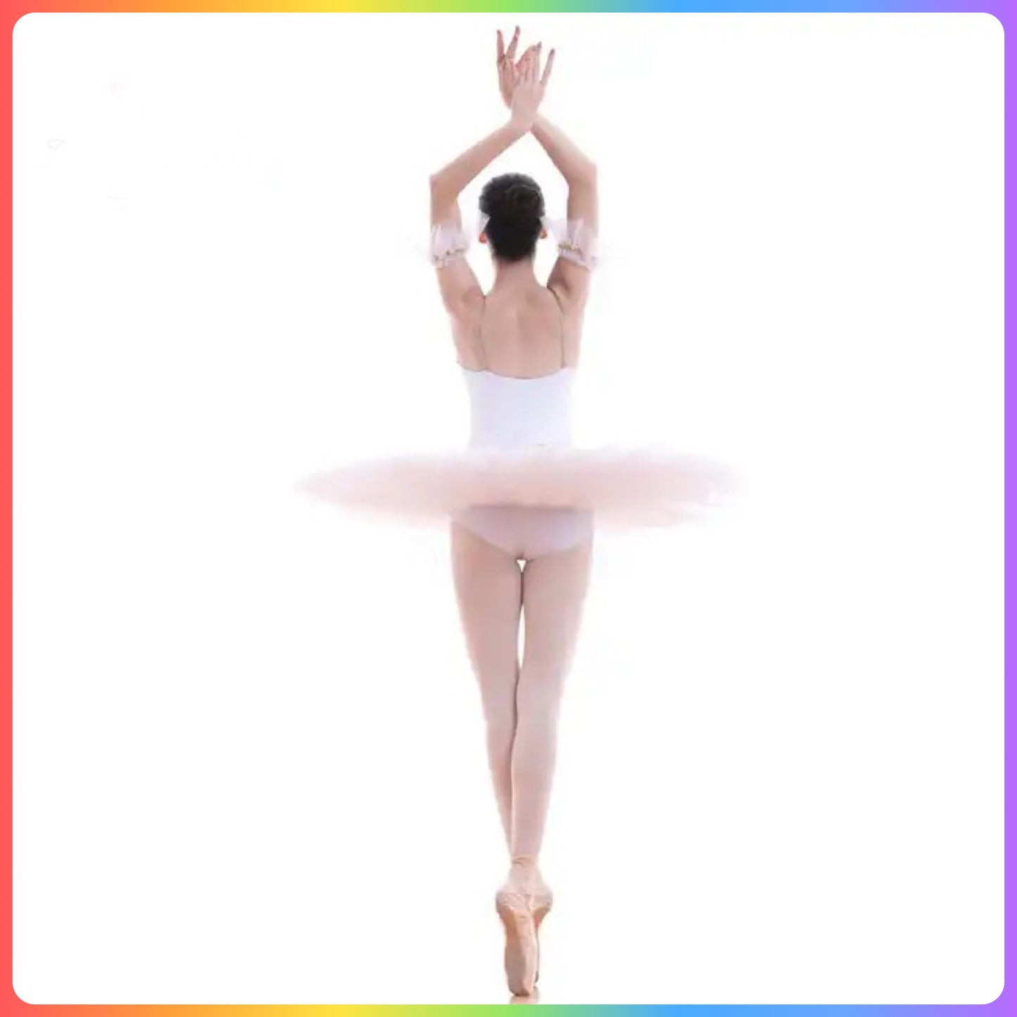 White Classical Gold Trim Professional Ballet Pancake Tutu (Child & Adult Sizes)