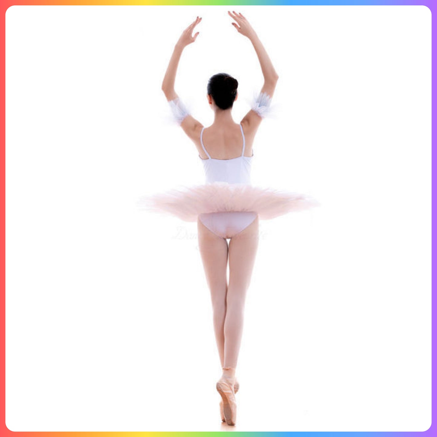 White / Blue Floral Professional Ballet Pancake Tutu (Child & Adult Sizes)