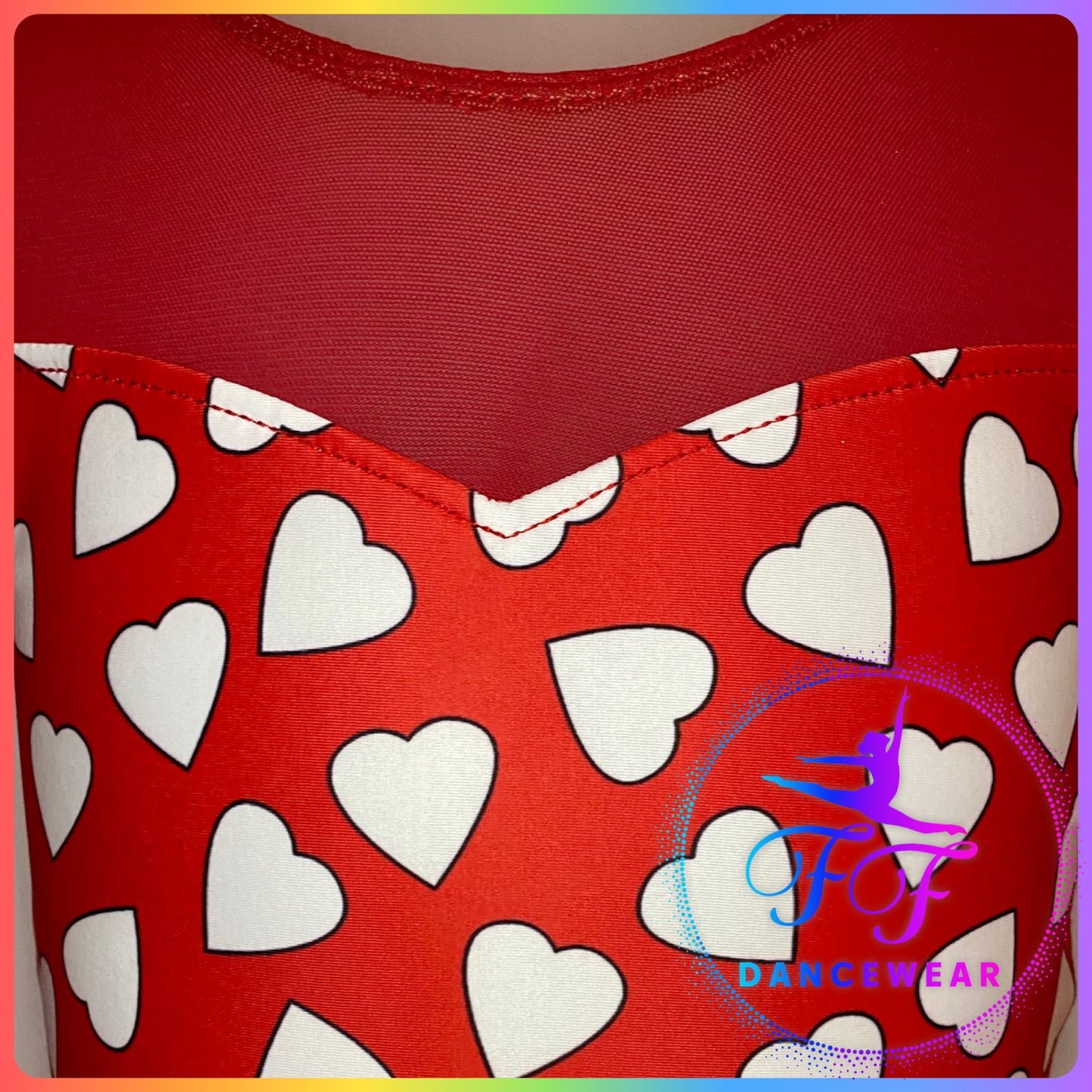 Red Hearts Modern / Tap / Jazz Dance Costume (Size 1 - 7/8 yrs)