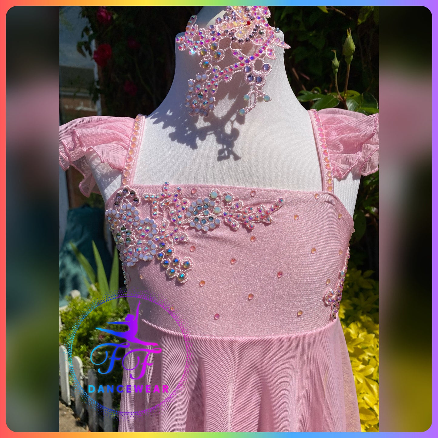 Baby Pink Bespoke Stoned Lyrical / Contemporary Dance Costume (Size 0 5/6yrs)