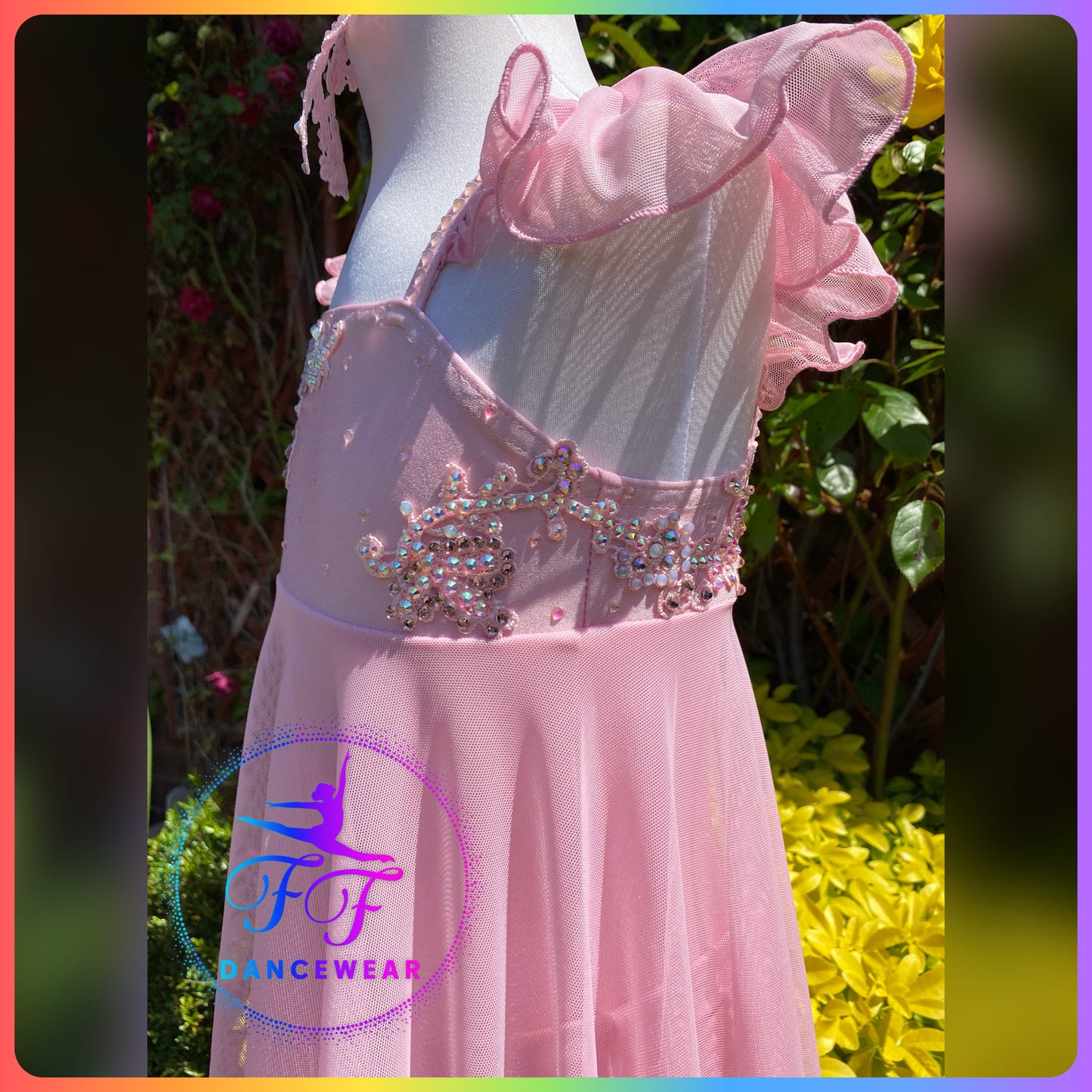 Baby Pink Bespoke Stoned Lyrical / Contemporary Dance Costume (Size 0 5/6yrs)