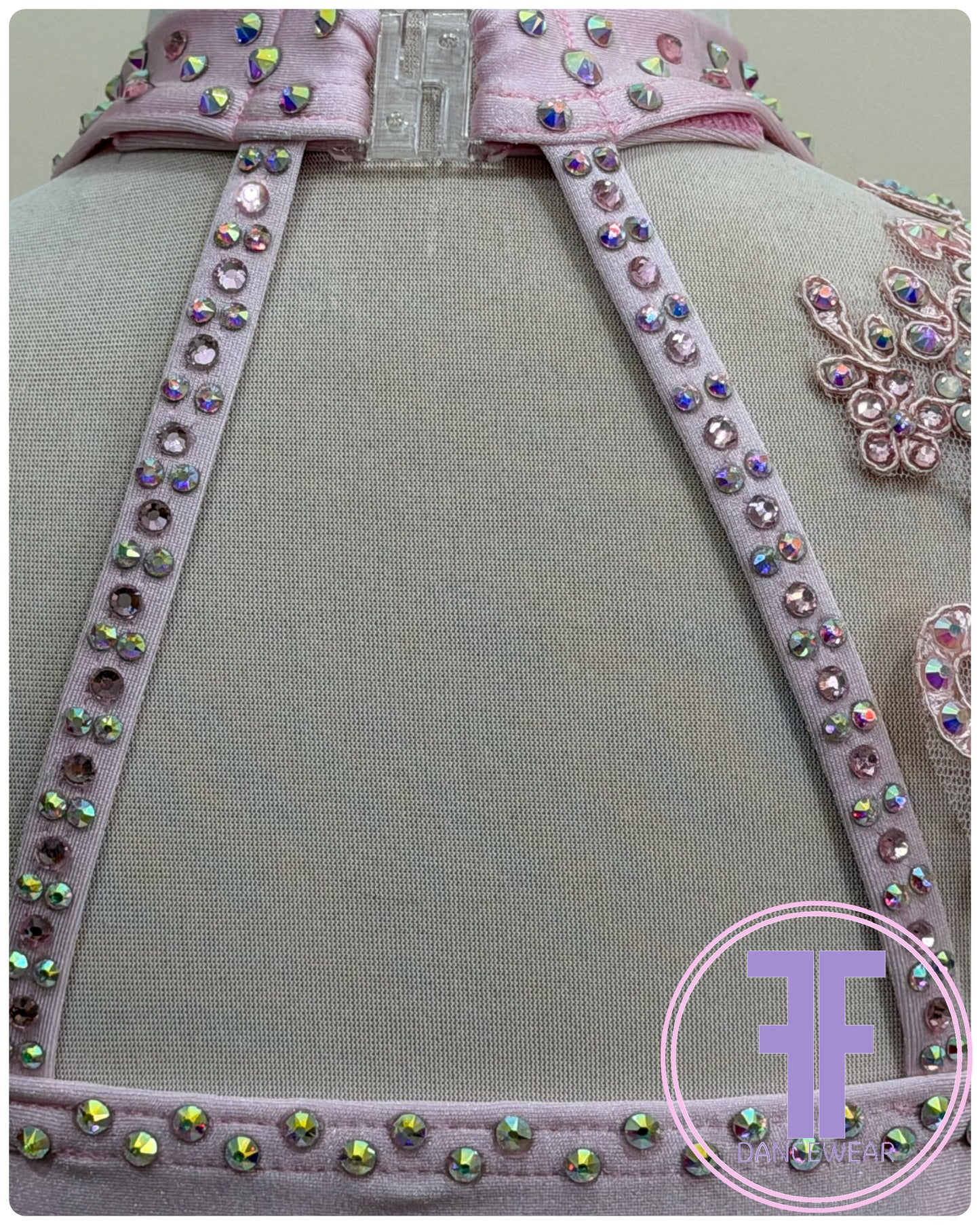 BESPOKE Sugar Pink Stoned Lyrical / Contemporary Dance Costume (5/6yrs)