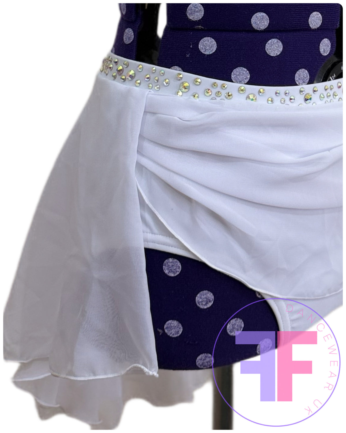 Bespoke White Stoned Lyrical / Contemporary Dance Costume (AXS)