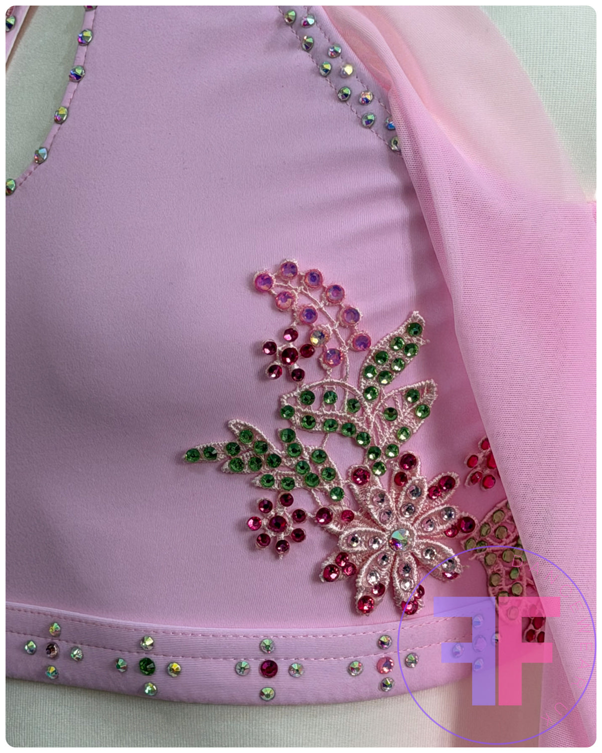 BESPOKE Pink Stoned Lyrical / Contemporary Dance Costume (LC)