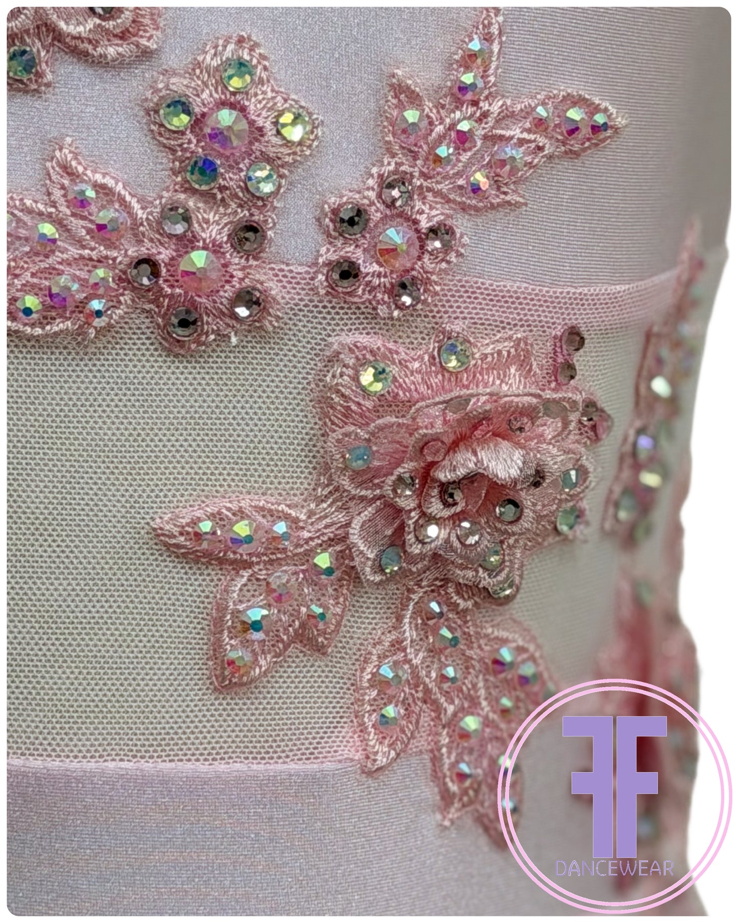 BESPOKE Sugar Pink Stoned Lyrical / Contemporary Dance Costume (5/6yrs)