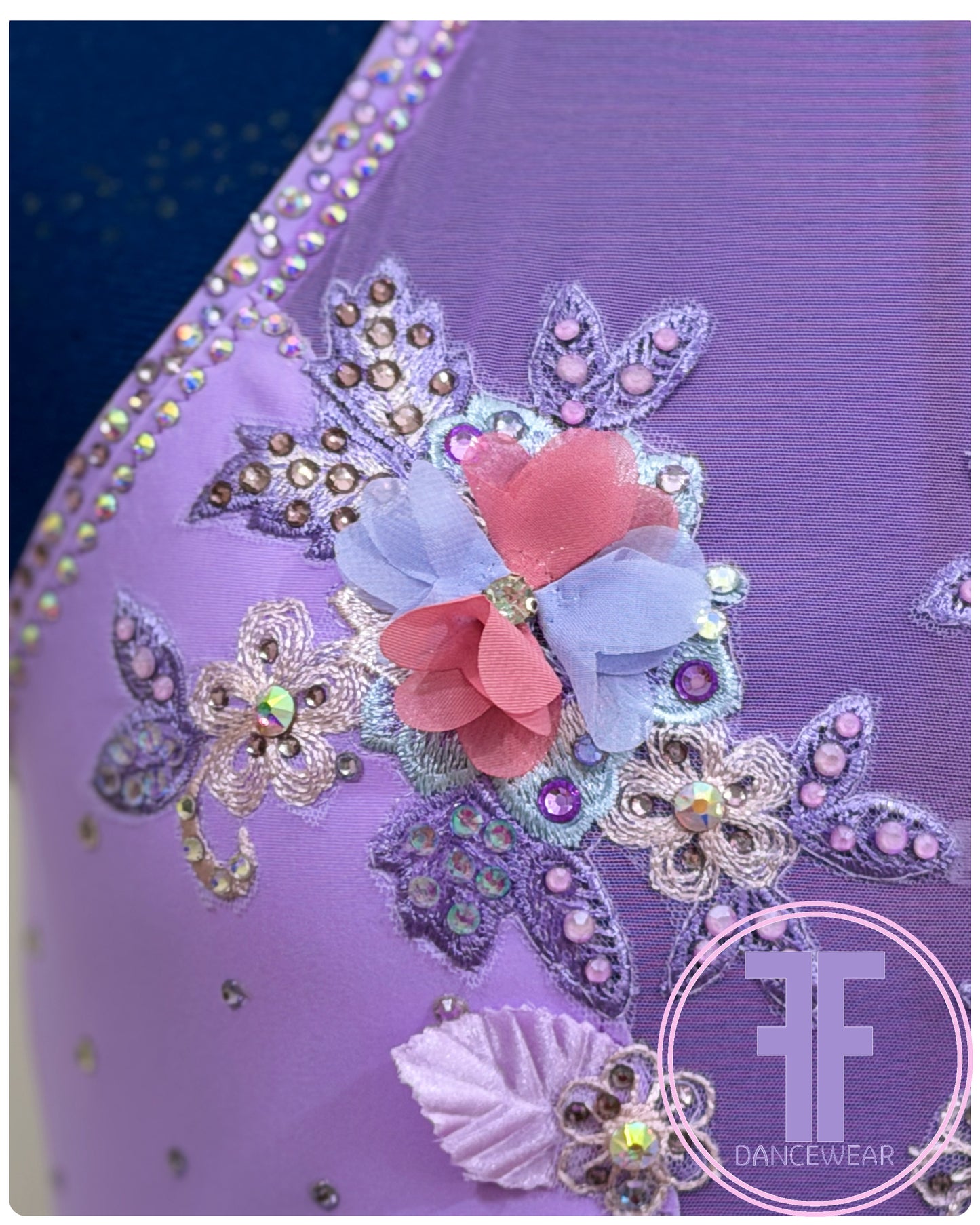 Bespoke Violet Purple Stoned Lyrical / Contemporary Dance Costume (AS)