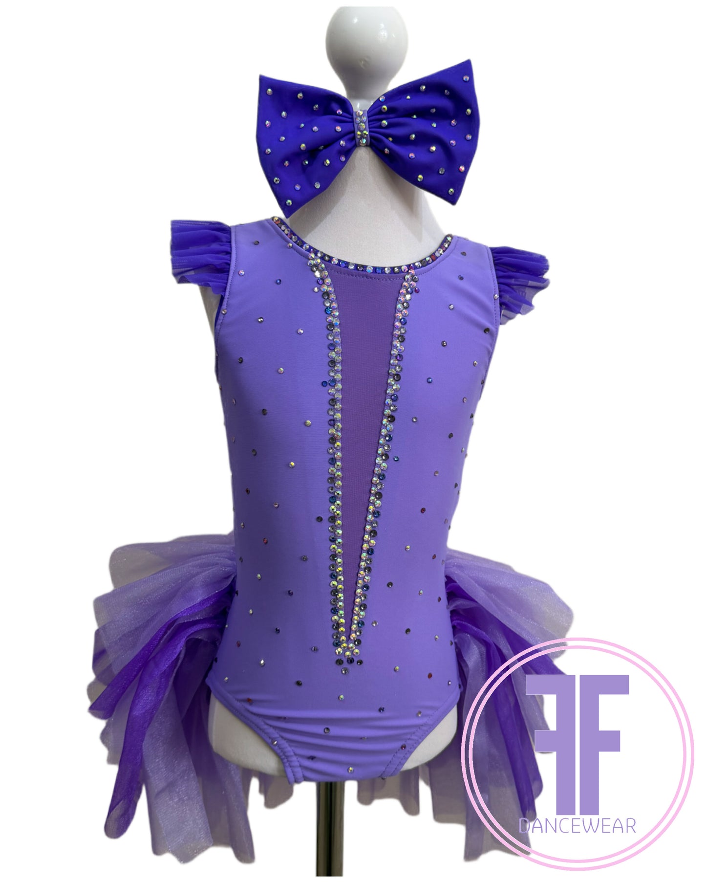 BESPOKE Lilac Stoned Modern / Jazz / Tap Dance Costume (5/6 yrs)