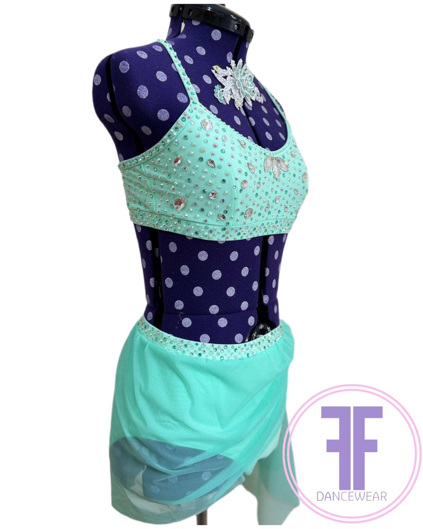 BESPOKE Spearmint Stoned Lyrical / Contemporary Dance Costume (AXS)
