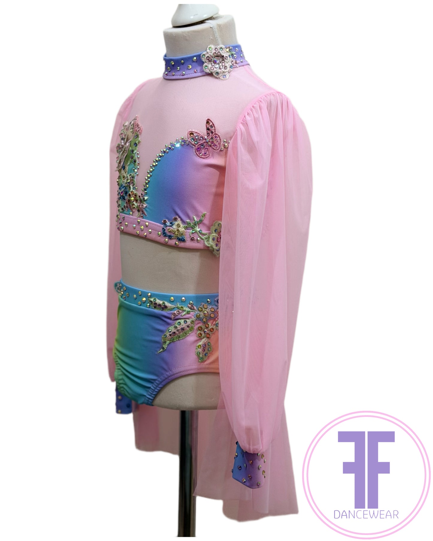 BESPOKE Rainbow Stoned Lyrical / Contemporary Two Piece (5/6yrs)