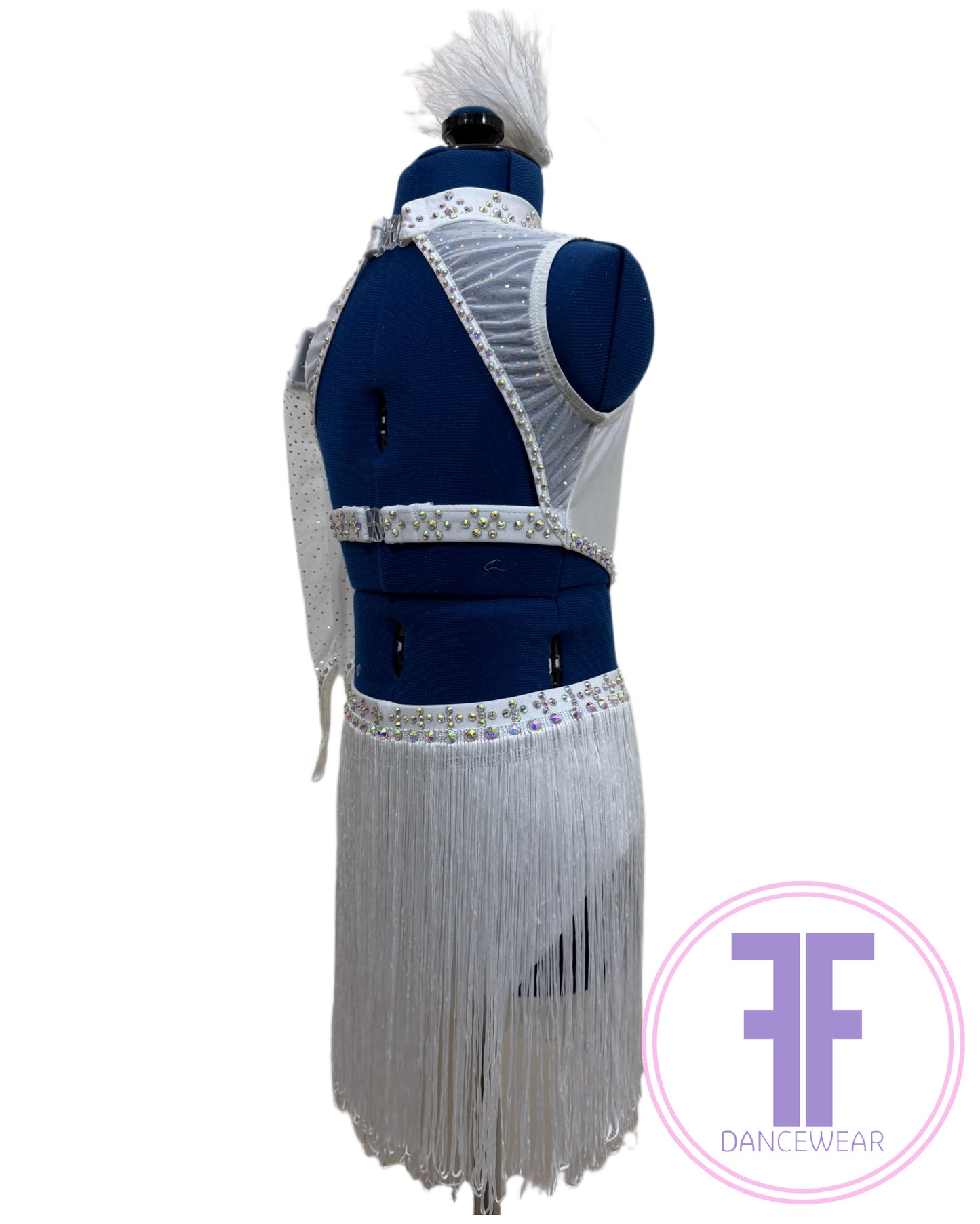White Stoned Modern / Jazz / Tap Dance Costume (7/8 yrs)