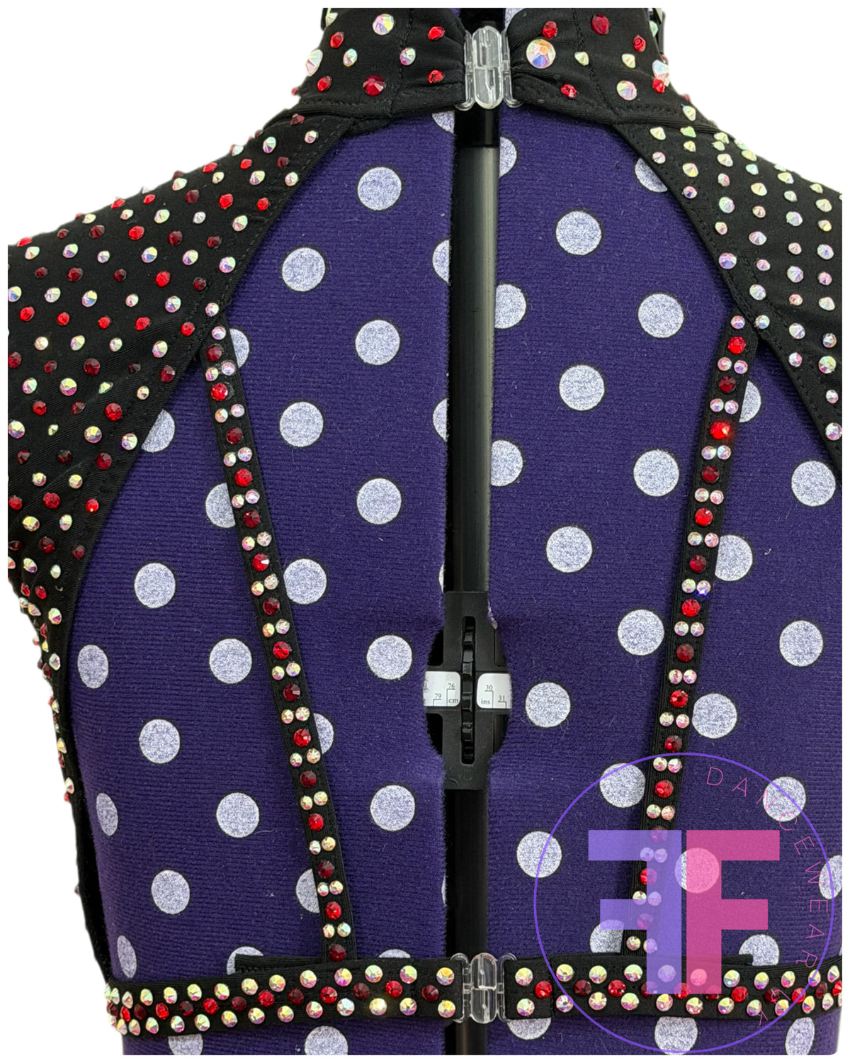 BESPOKE Black & Red Stoned Modern / Jazz / Tap Dance Costume (AS)
