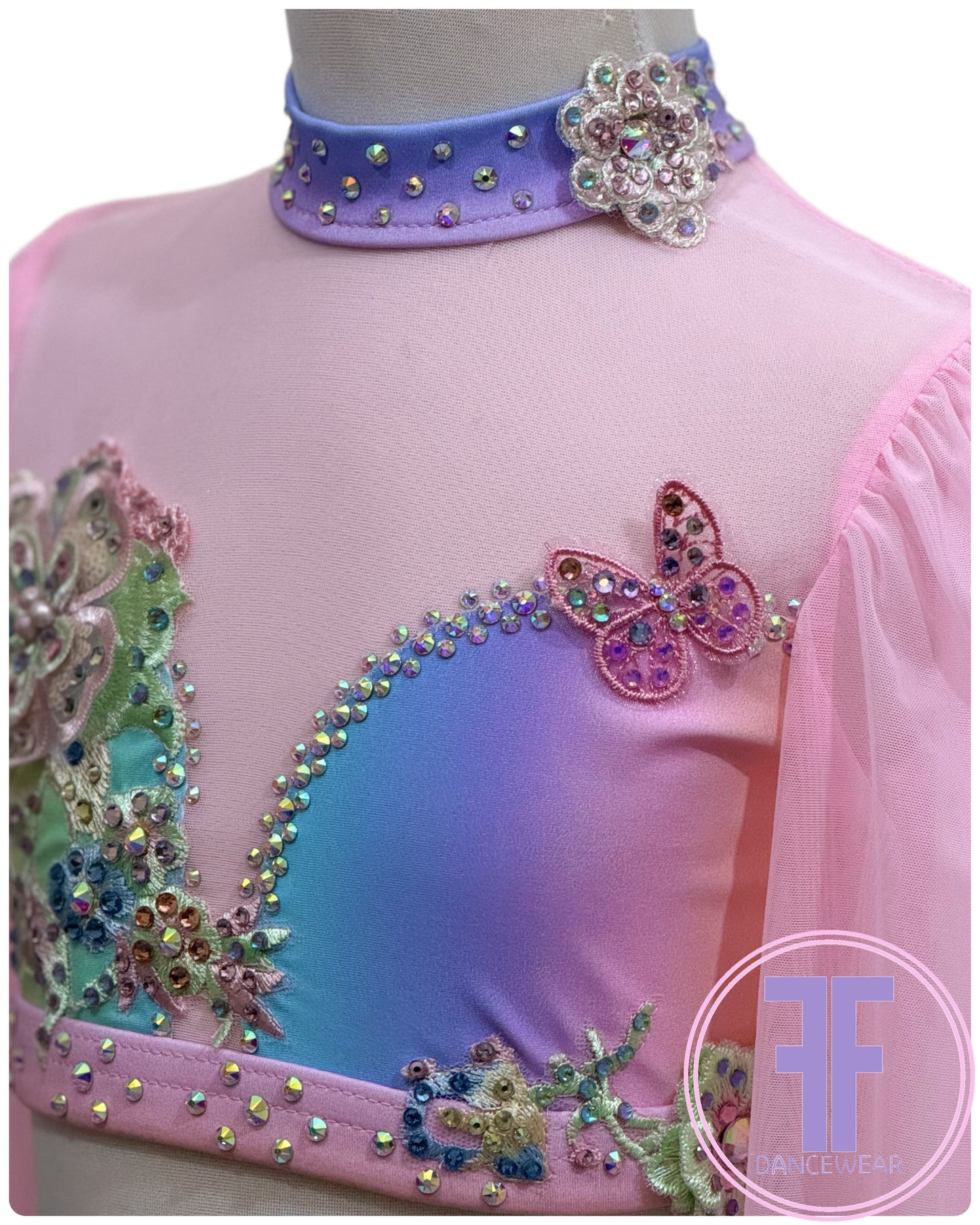BESPOKE Rainbow Stoned Lyrical / Contemporary Two Piece (5/6yrs)