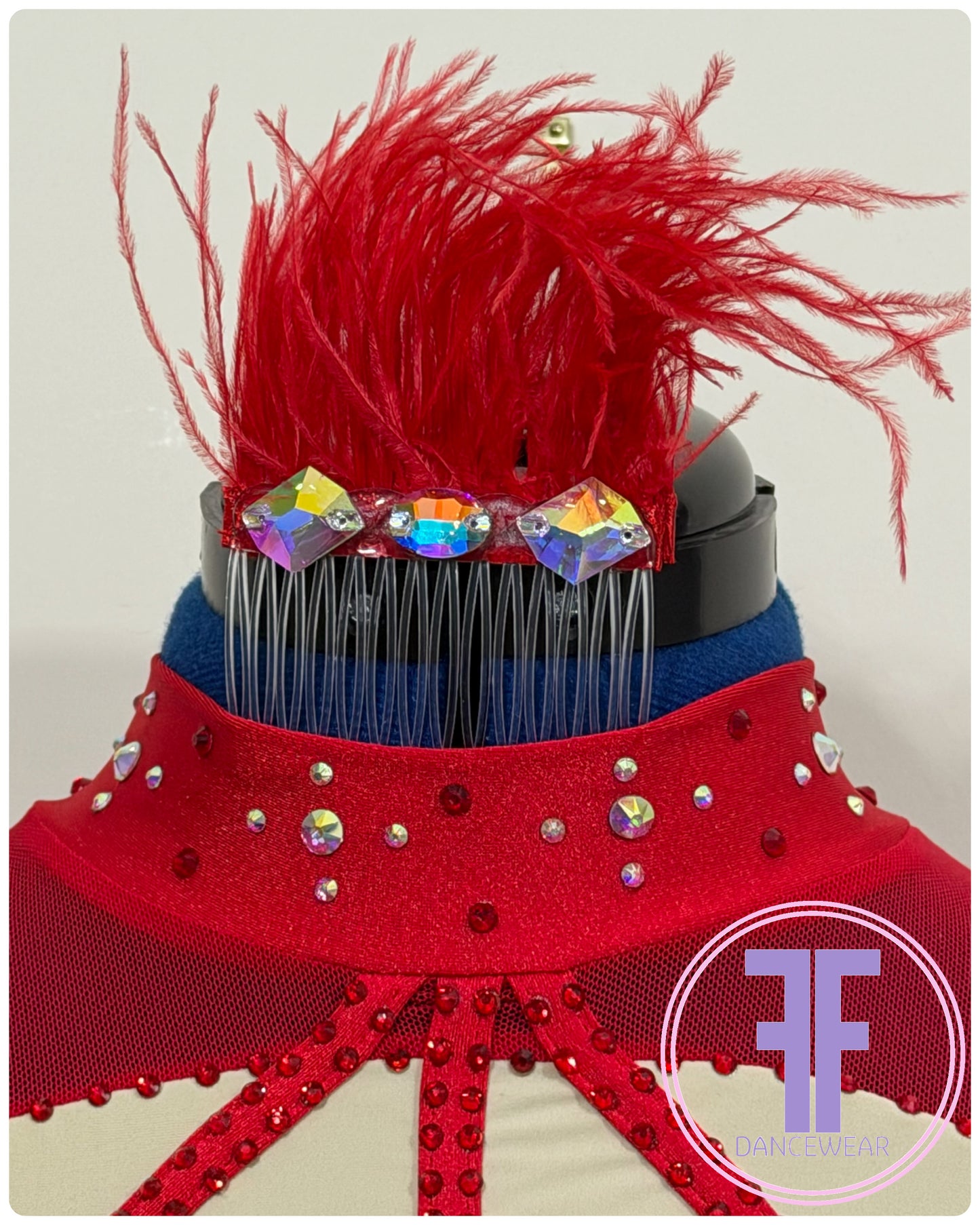 BESPOKE Red Stoned Modern / Tap / Acro Dance Costume (AS)