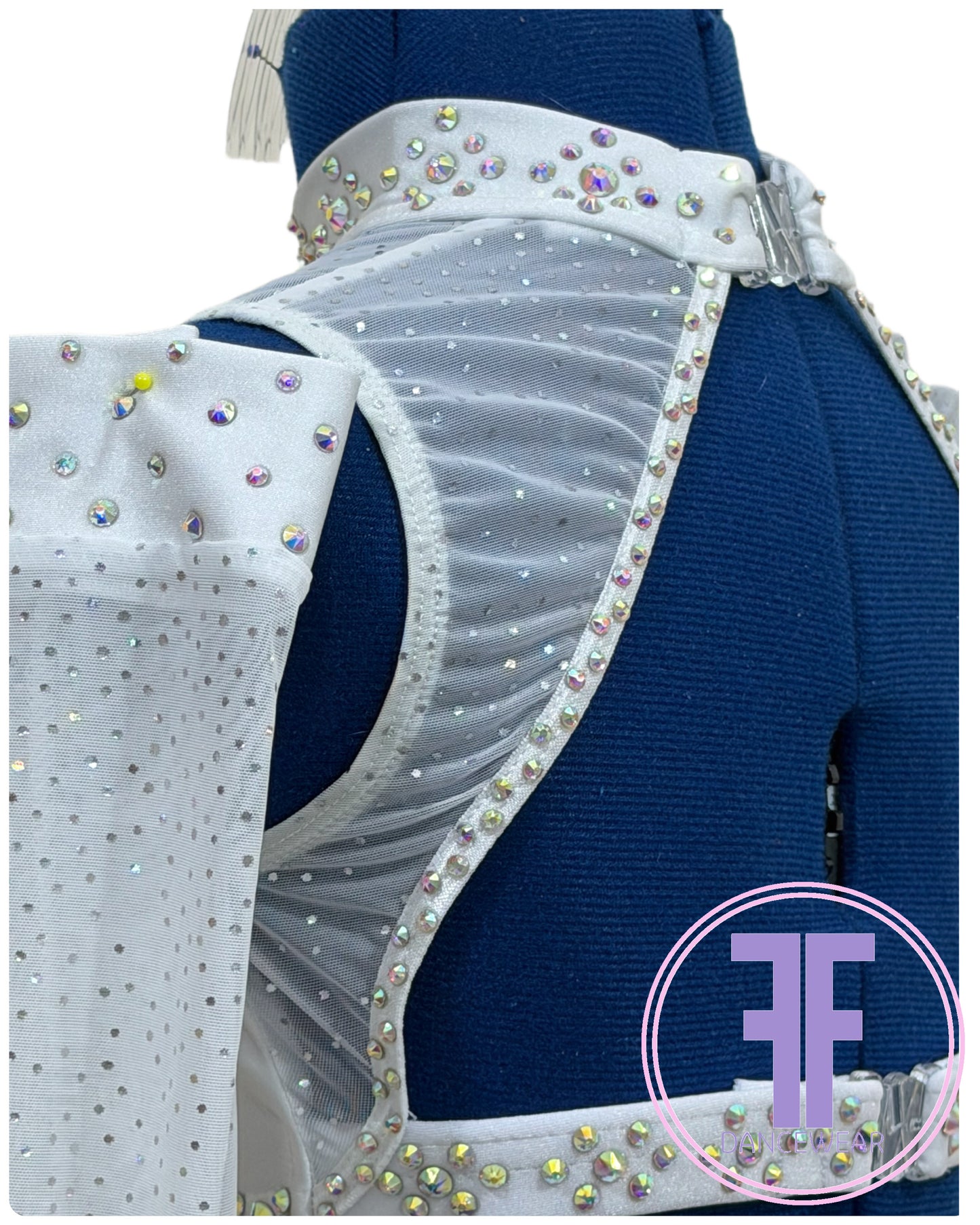 White Stoned Modern / Jazz / Tap Dance Costume (7/8 yrs)