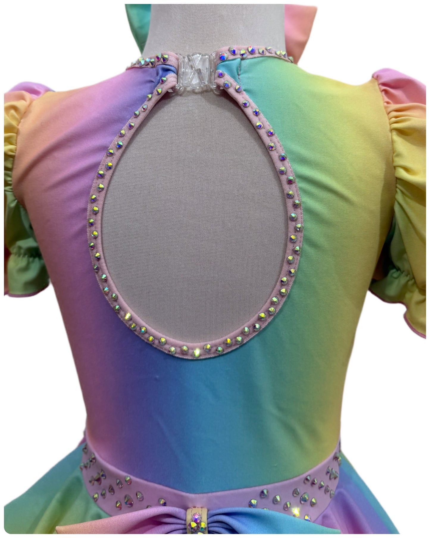 BESPOKE Pastel Rainbow Stoned Modern / Tap Dance Costume (5/6 yrs)