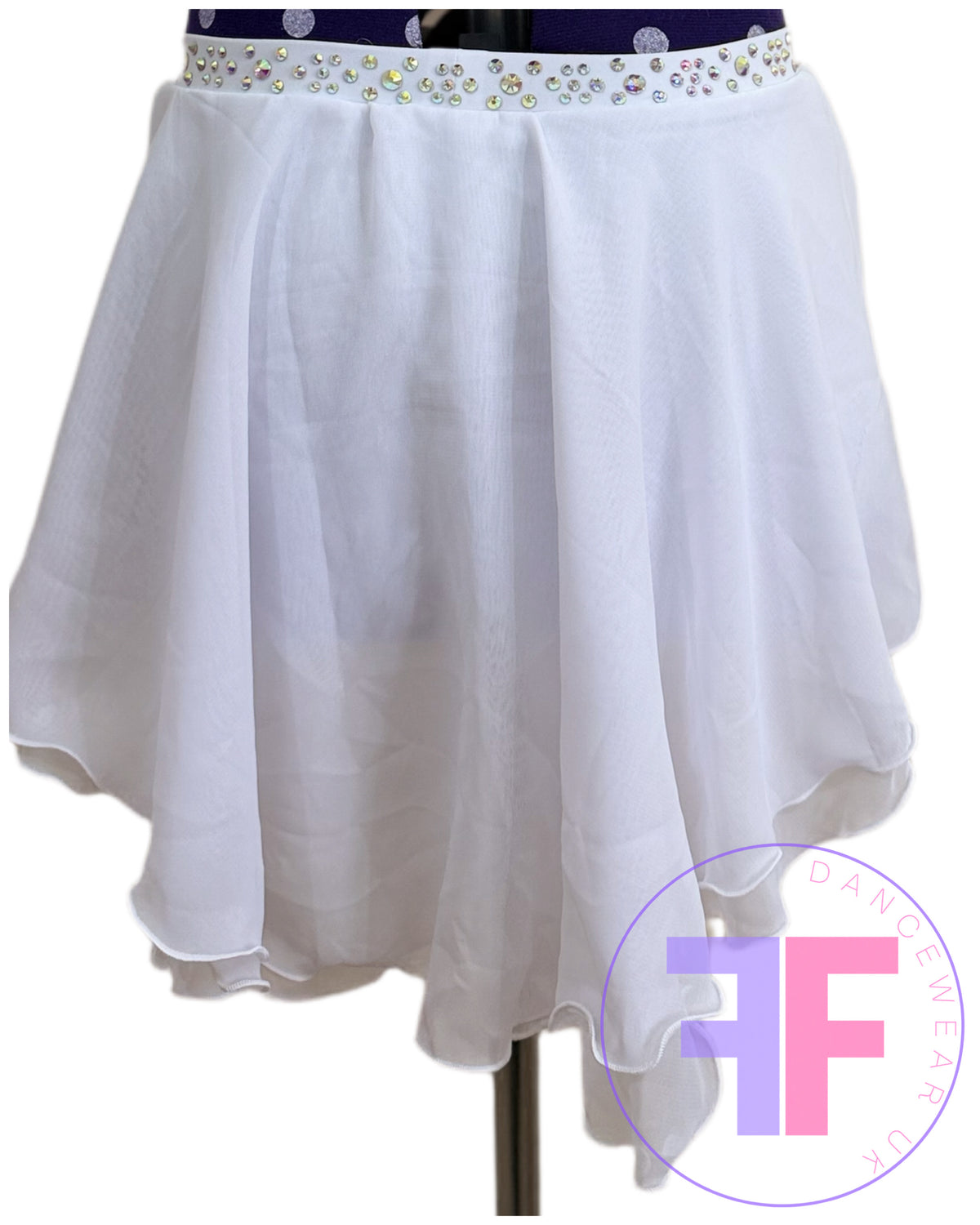 Bespoke White Stoned Lyrical / Contemporary Dance Costume (AXS)
