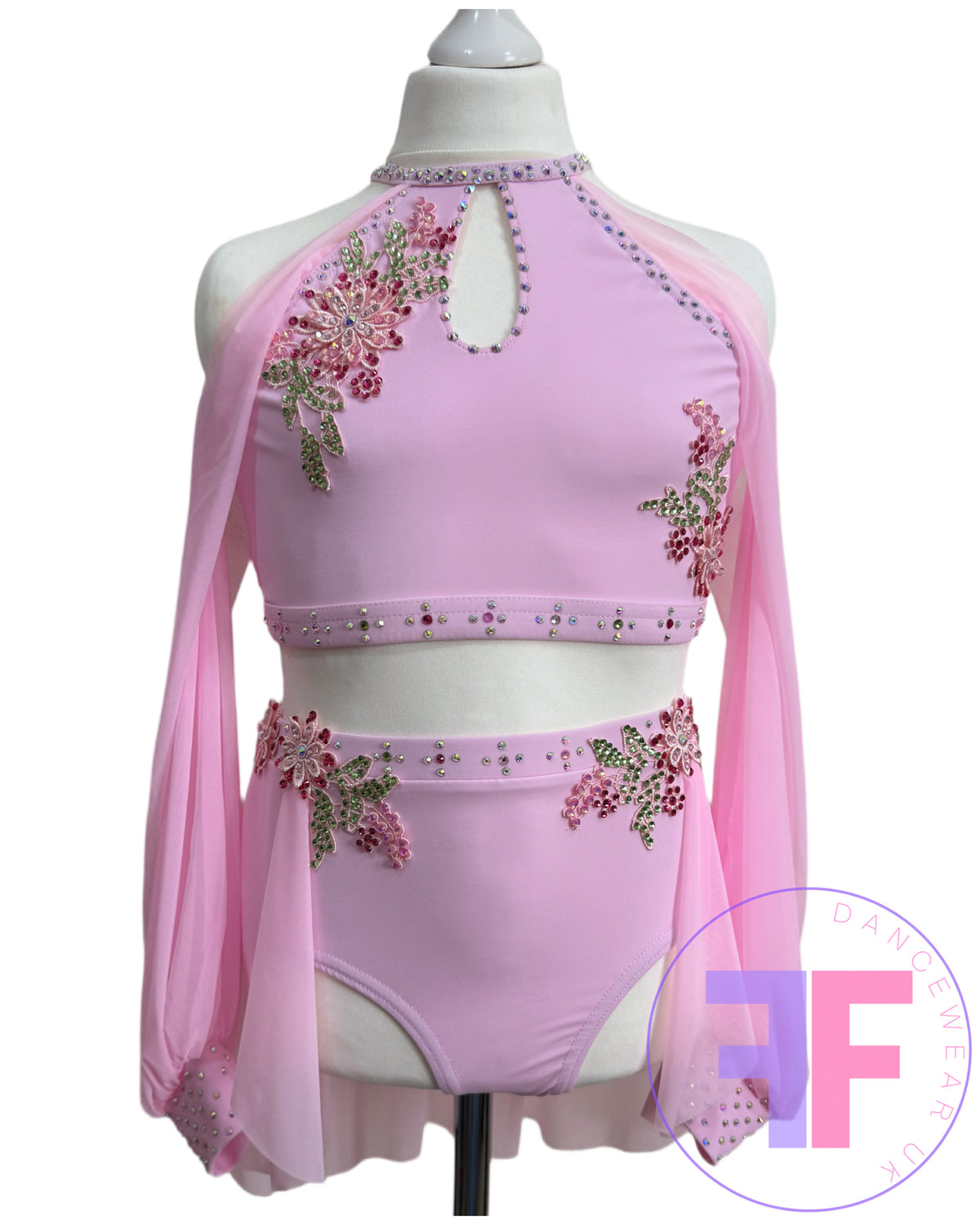 BESPOKE Pink Stoned Lyrical / Contemporary Dance Costume (LC)