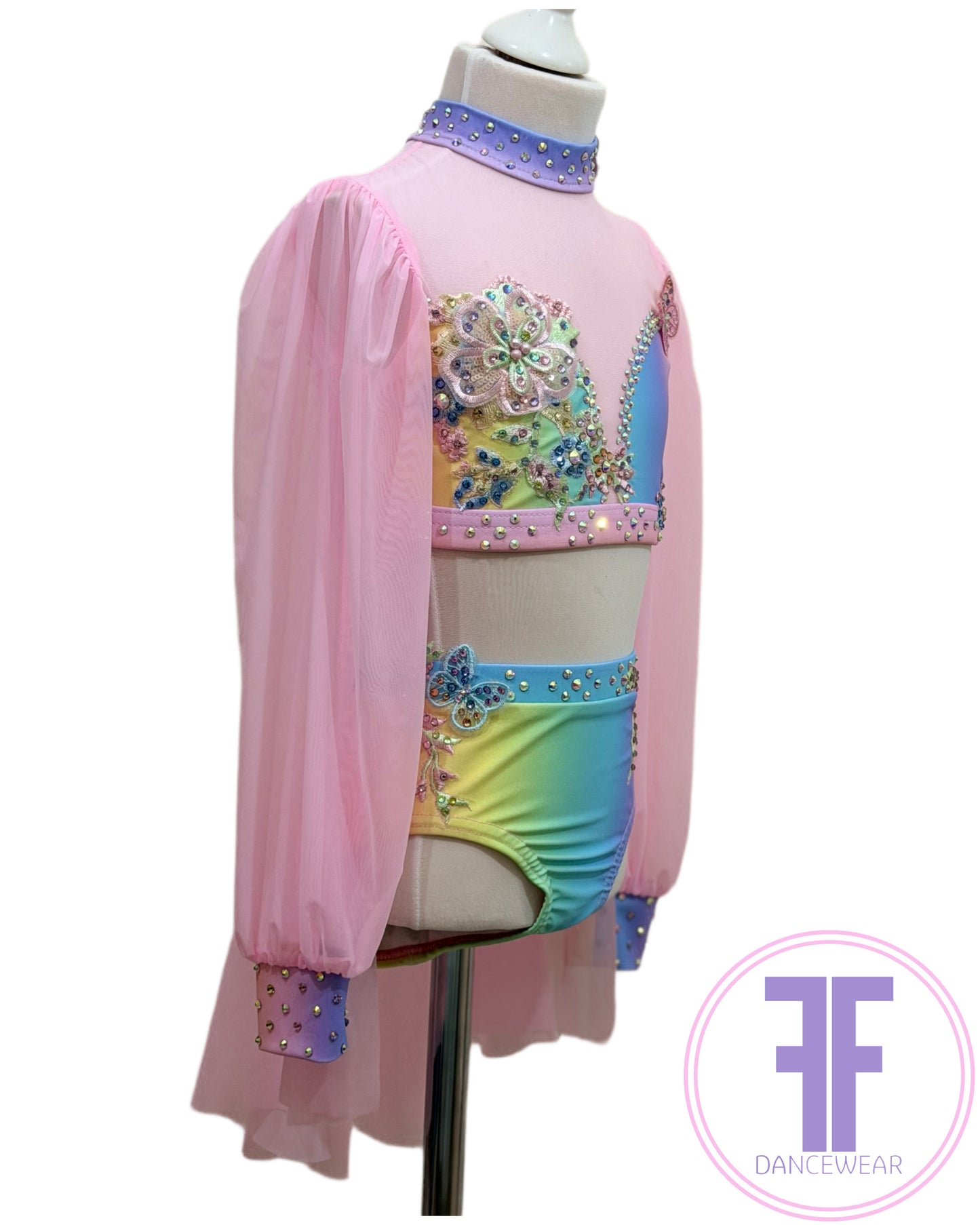 BESPOKE Rainbow Stoned Lyrical / Contemporary Two Piece (5/6yrs)