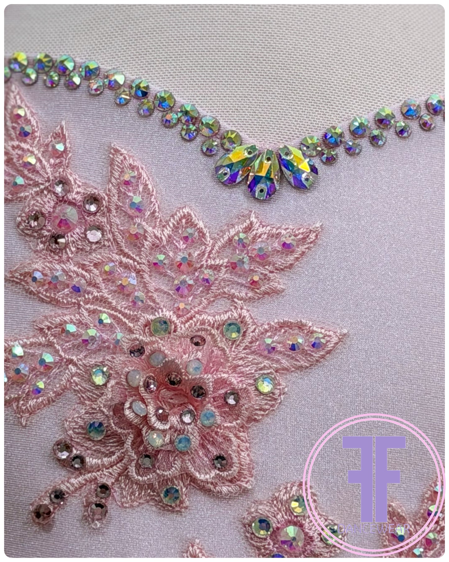 BESPOKE Sugar Pink Stoned Lyrical / Contemporary Dance Costume (5/6yrs)
