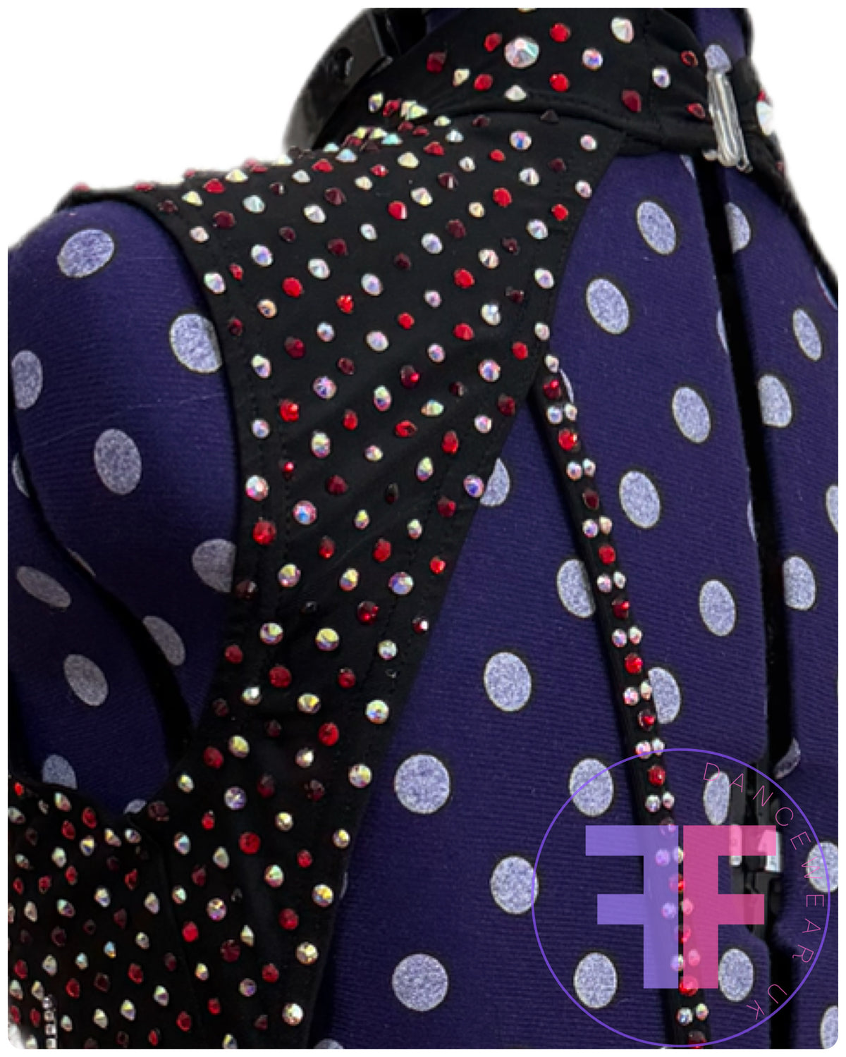 BESPOKE Black & Red Stoned Modern / Jazz / Tap Dance Costume (AS)