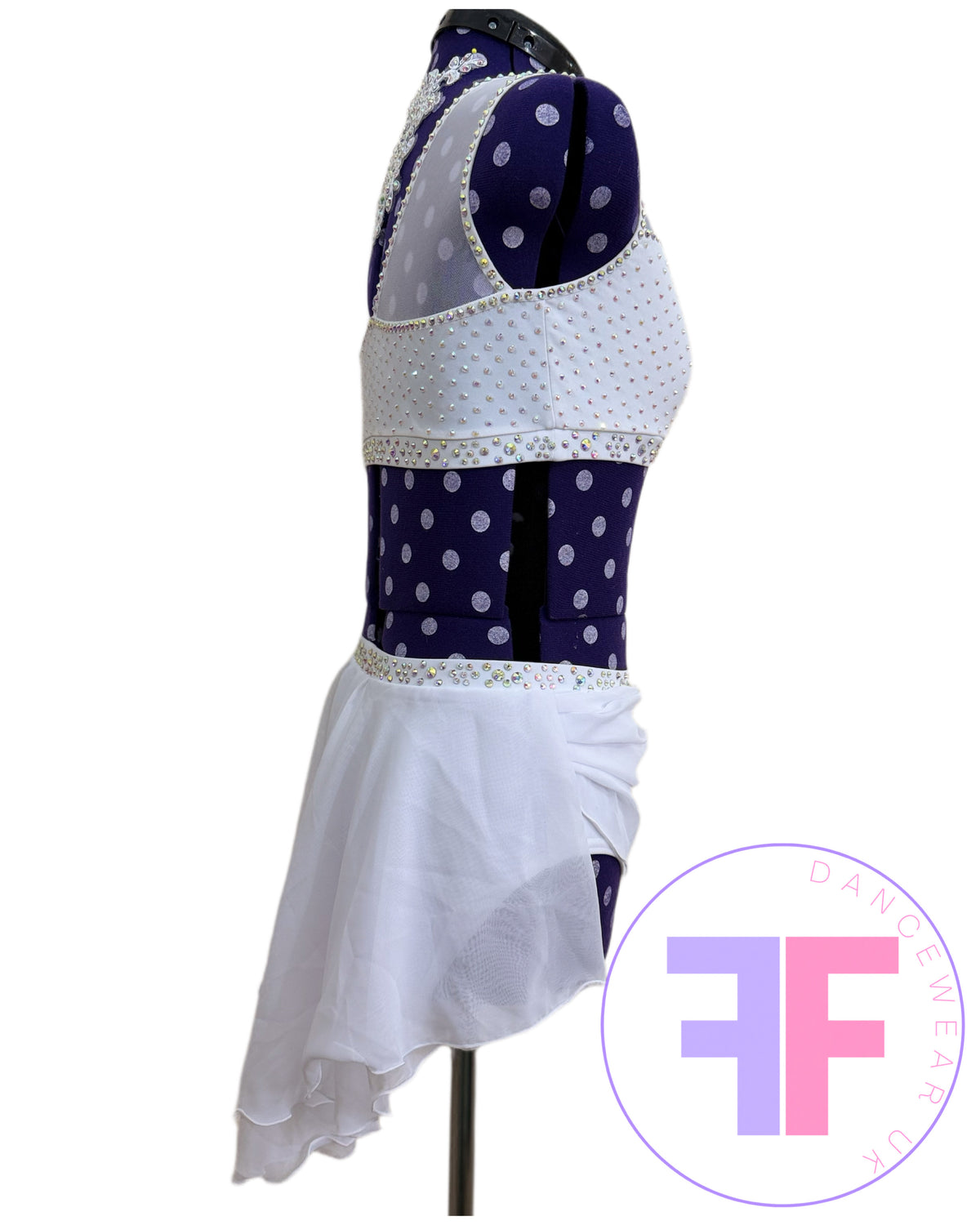 Bespoke White Stoned Lyrical / Contemporary Dance Costume (AXS)