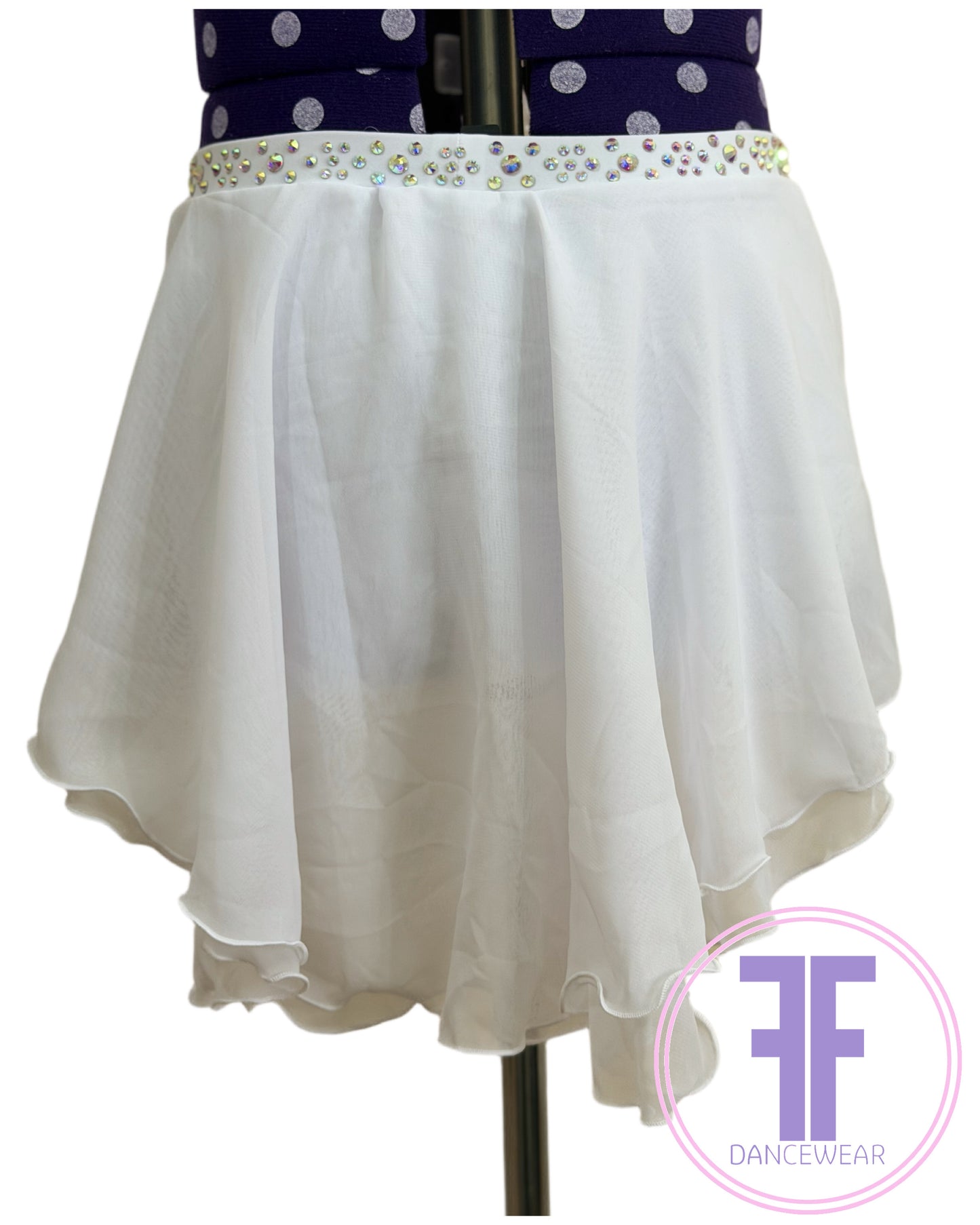 Bespoke White Stoned Lyrical / Contemporary Dance Costume (AXS)