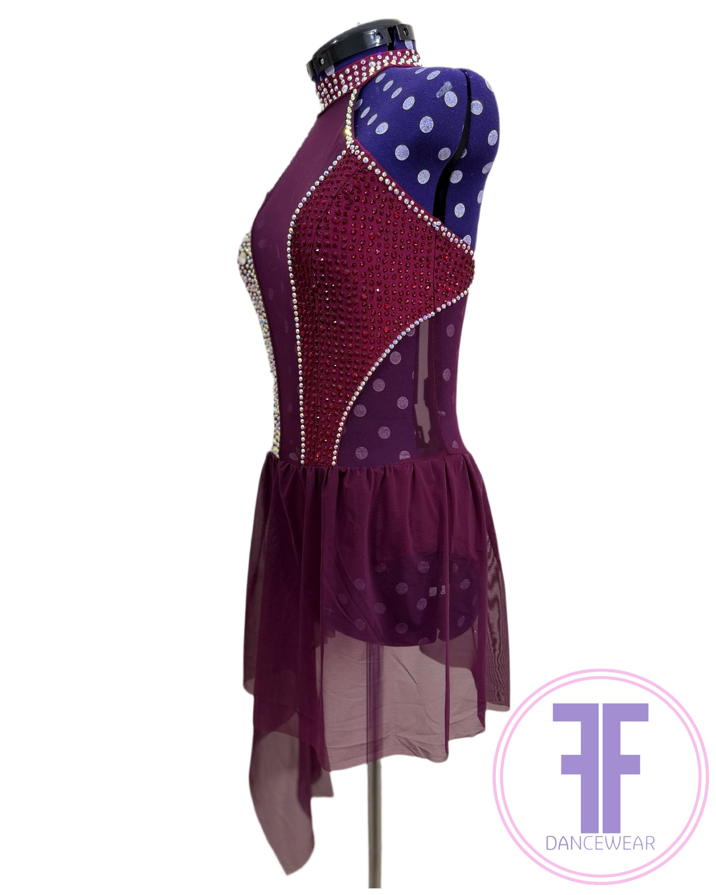 Bespoke Wine / Dark Red Stoned Lyrical / Contemporary Dance Costume (AXS)