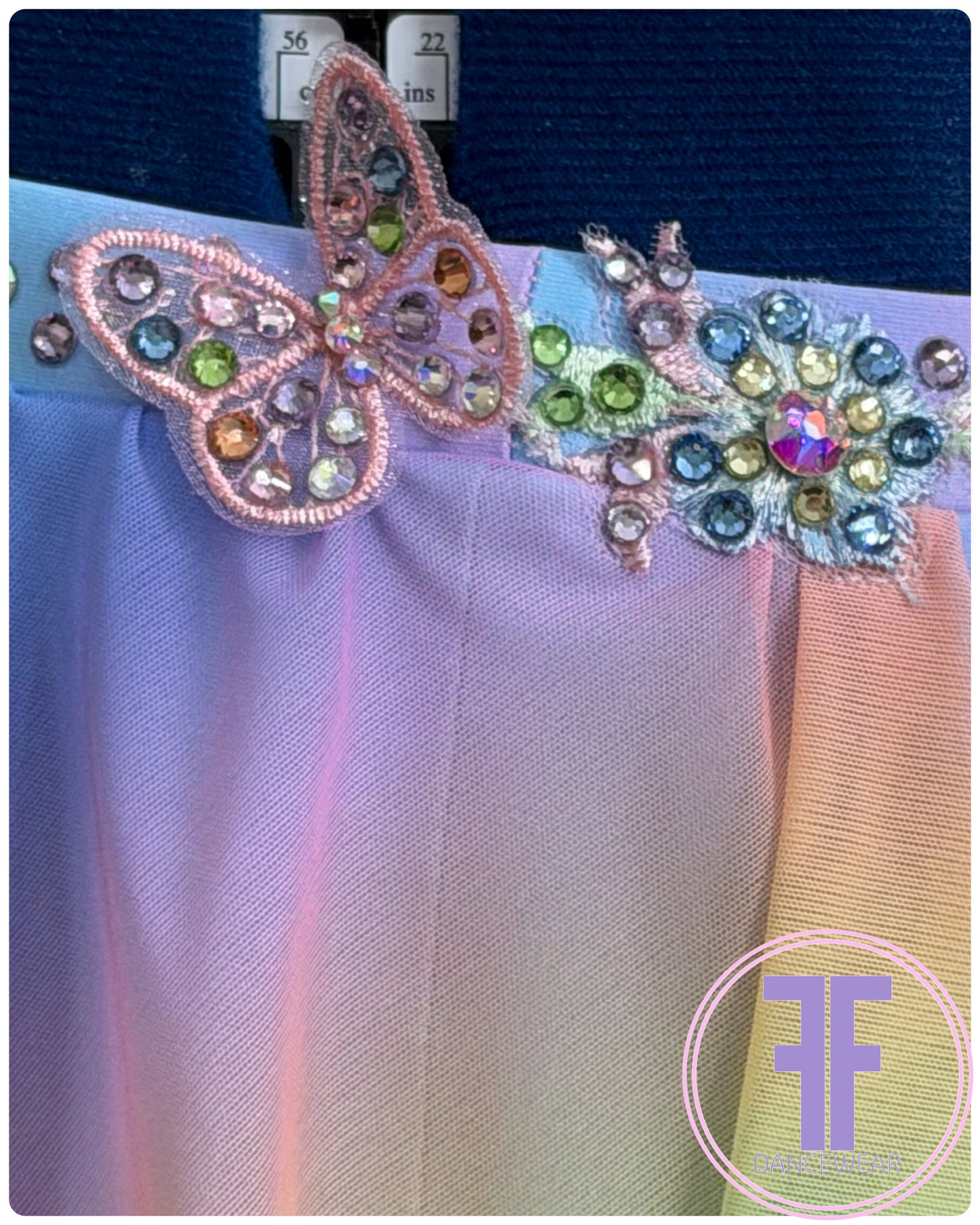 ELENA Pastel Rainbow Stoned Dance Costume Lyrical / Contemporary Dance Costume (7/8 yrs)