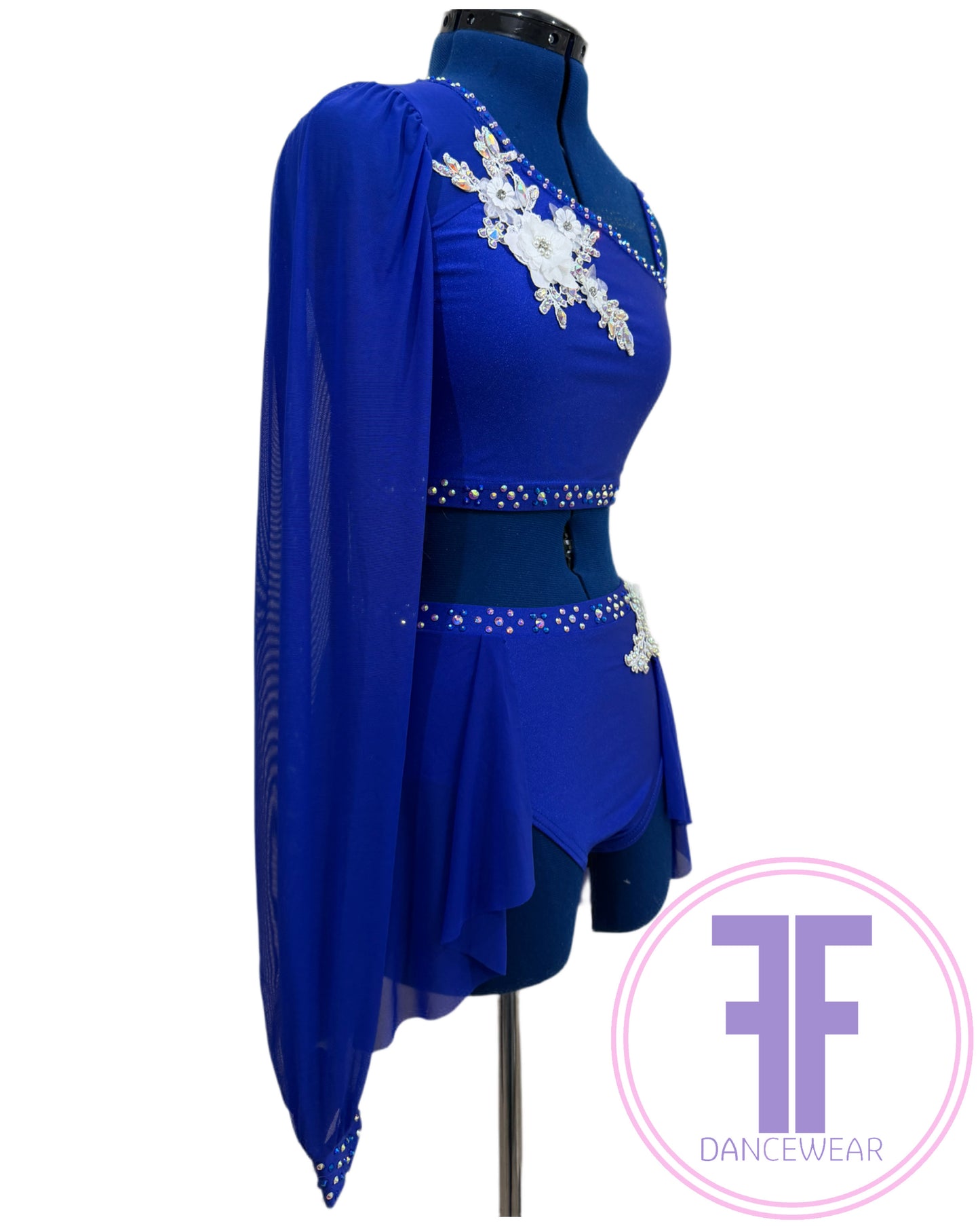 MELODY - Sapphire Blue Stoned Lyrical / Contemporary Dance Costume (AS)