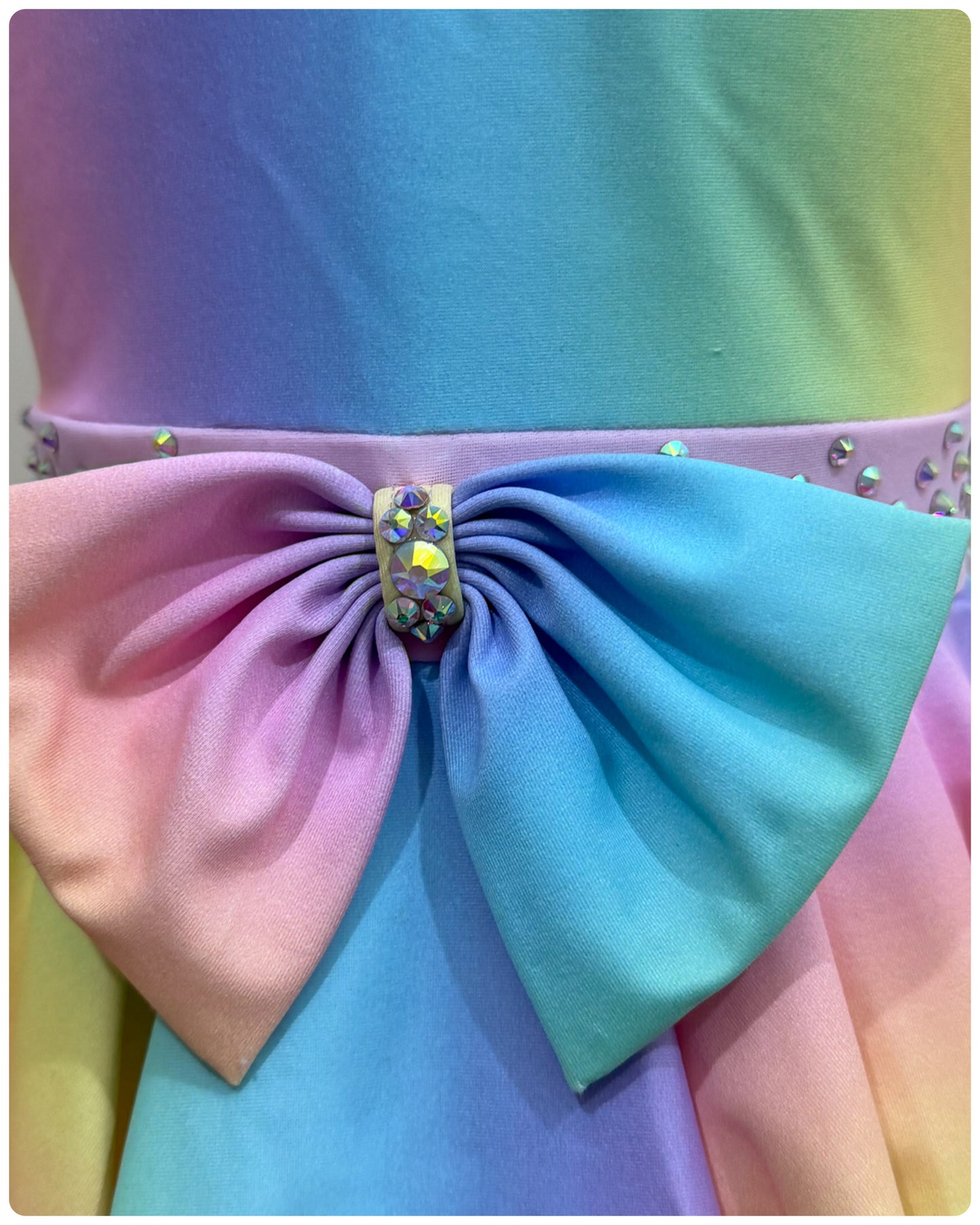 BESPOKE Pastel Rainbow Stoned Modern / Tap Dance Costume (5/6 yrs)