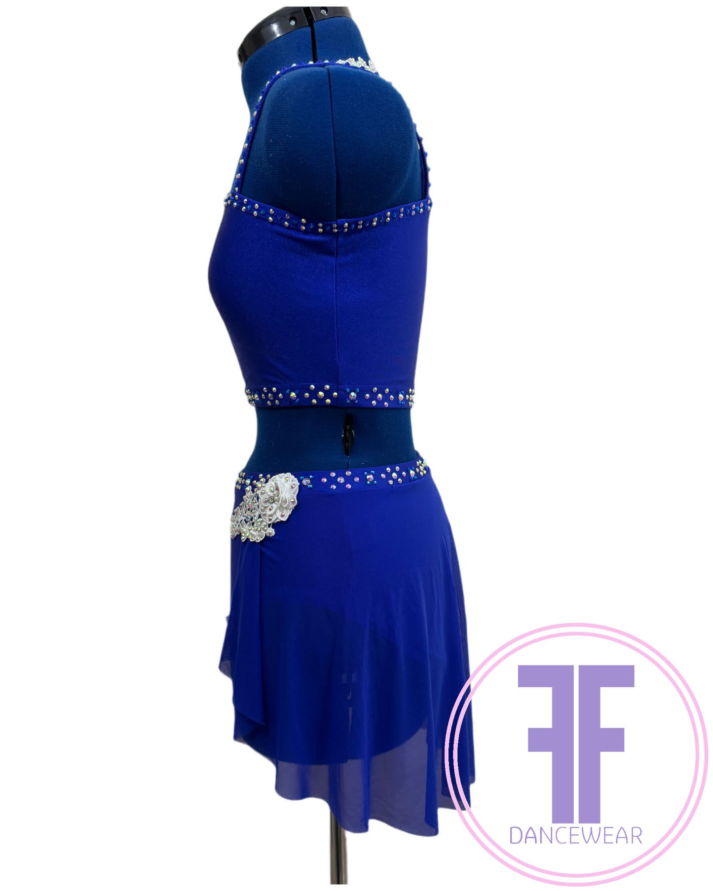 MELODY - Sapphire Blue Stoned Lyrical / Contemporary Dance Costume (AS)