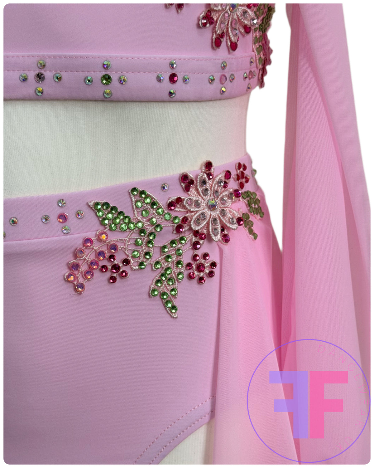BESPOKE Pink Stoned Lyrical / Contemporary Dance Costume (LC)
