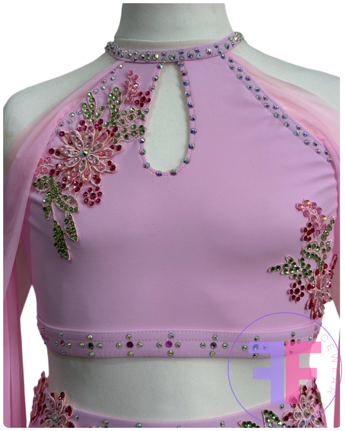 BESPOKE Pink Stoned Lyrical / Contemporary Dance Costume (LC)